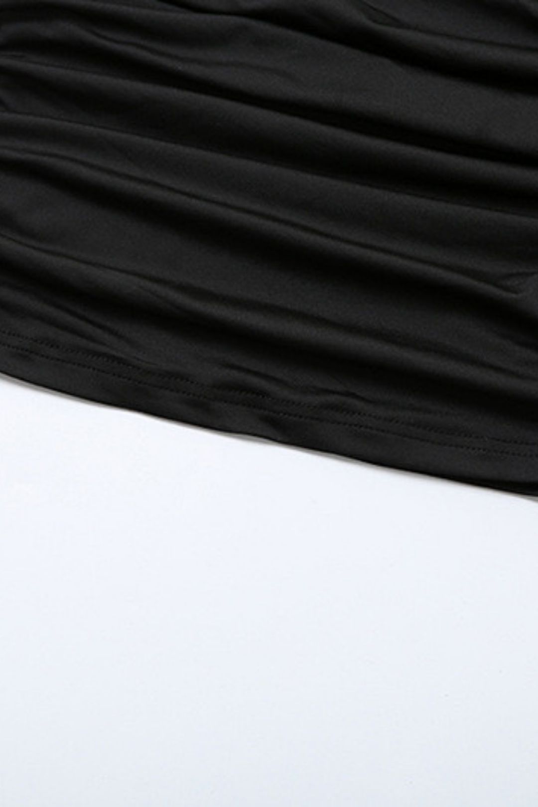 Light And Mature Solid Color Pleated Slanted Shoulder Slim Hip Dress