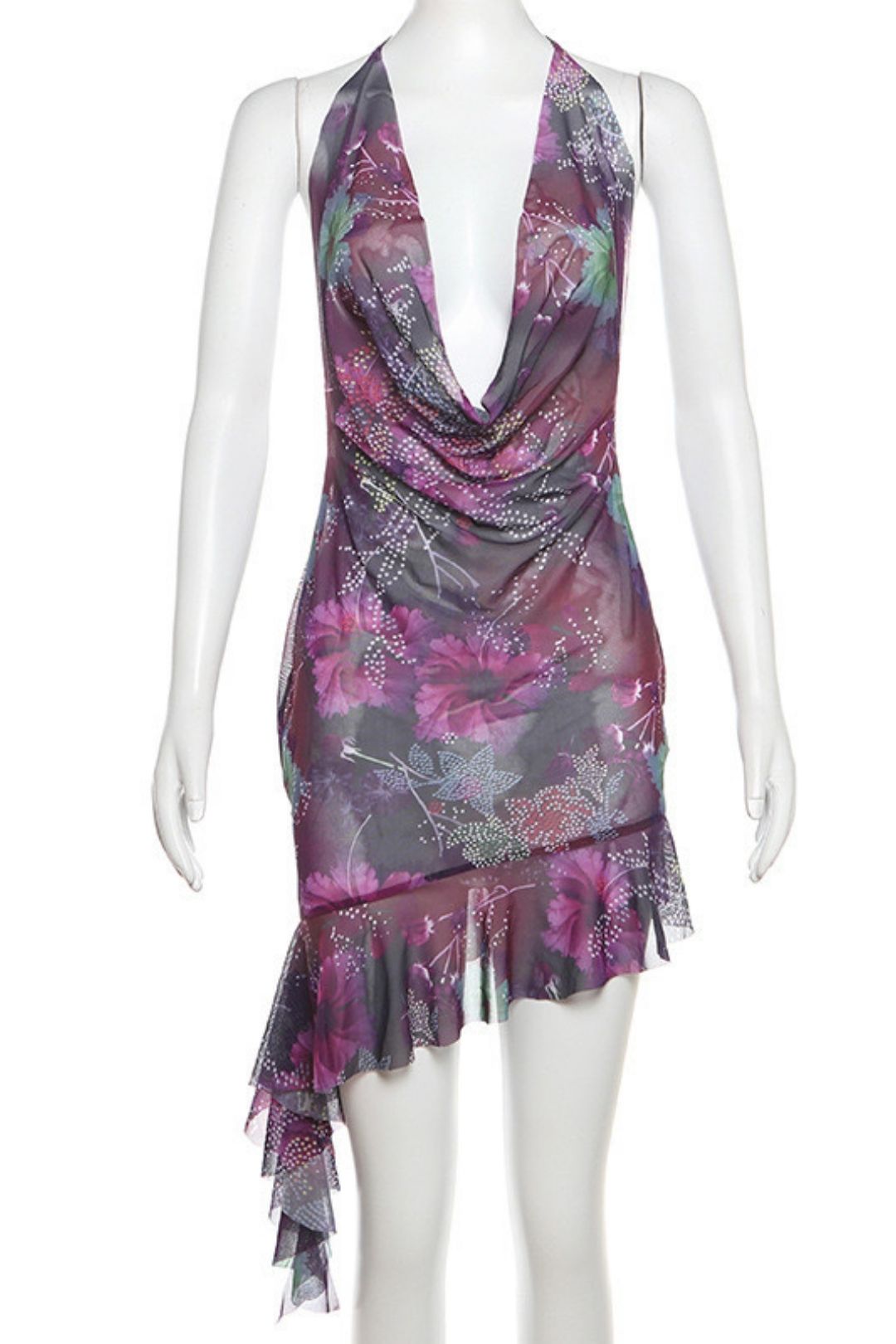 Sexy Backless Slim-fit Hip-hugging Printed Dress