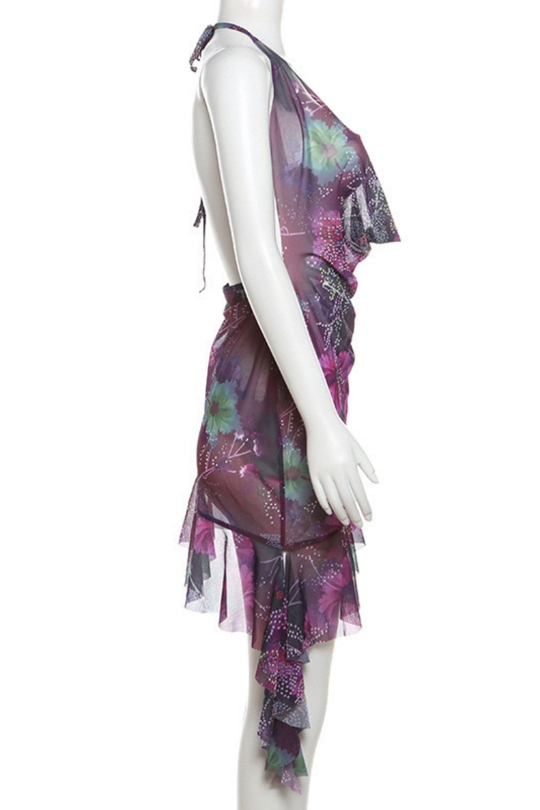 Sexy Backless Slim-fit Hip-hugging Printed Dress