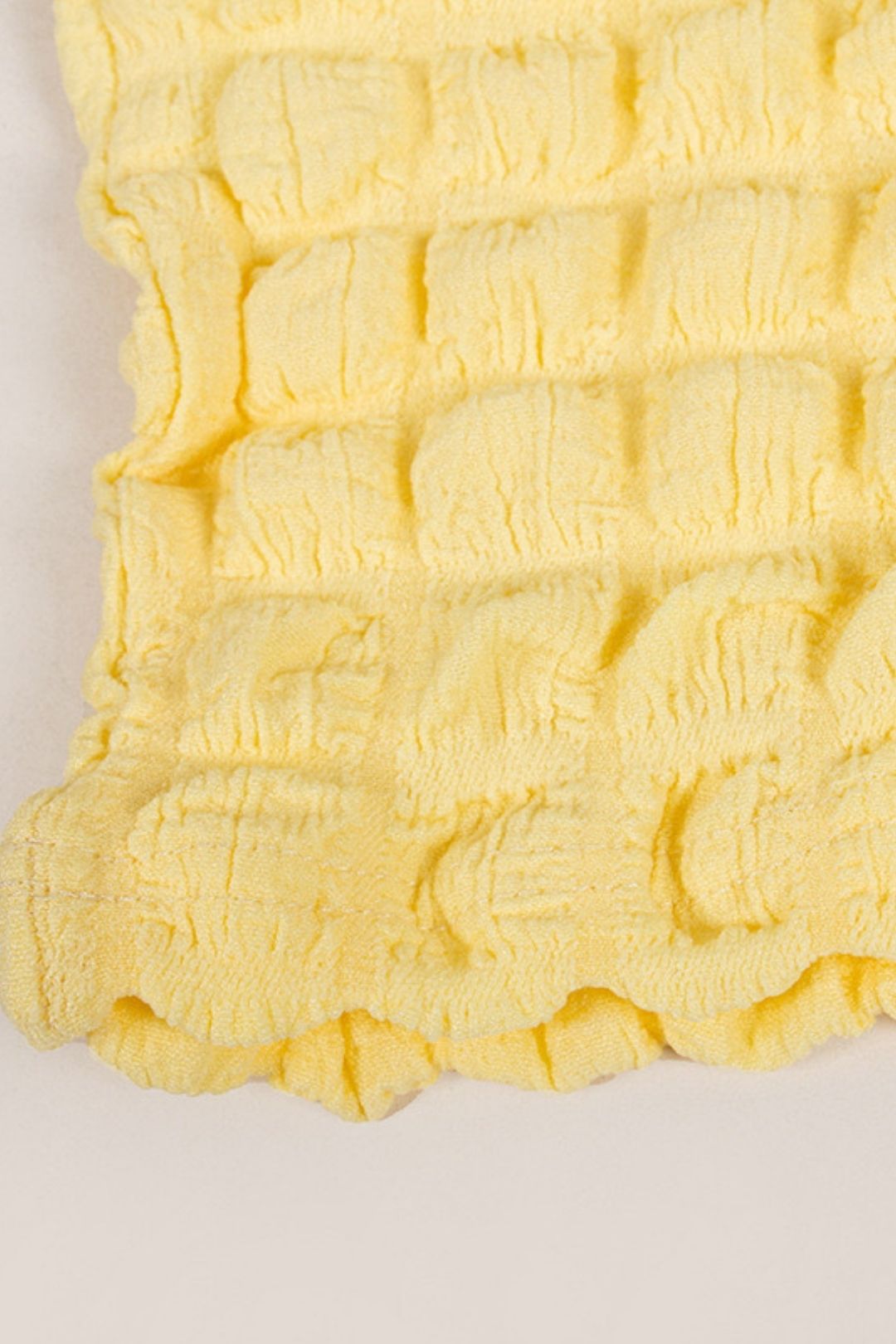 New Solid Color Long-sleeved Popcorn Sexy Backless Short