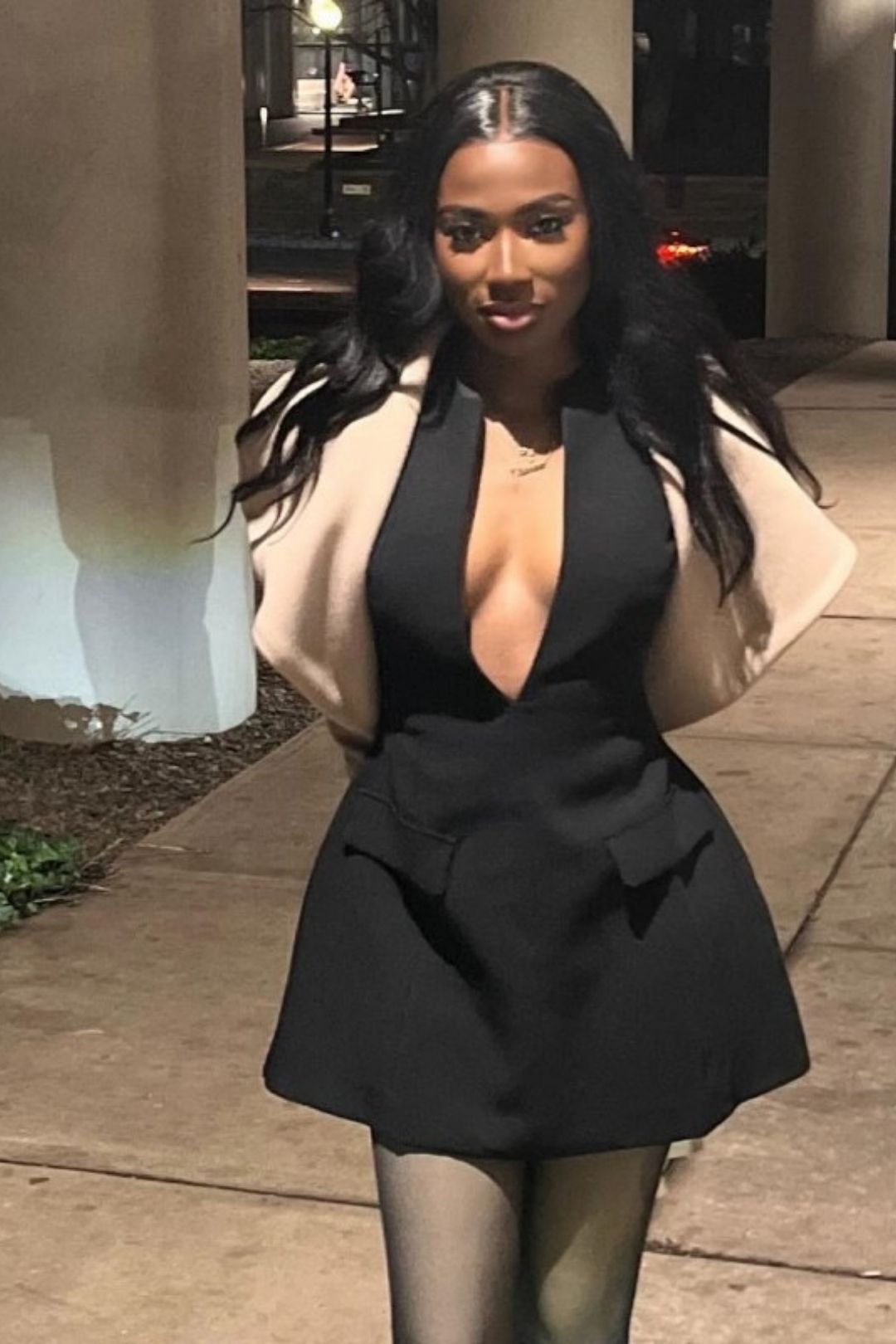 Solid Color Deep V Sexy Short Slim