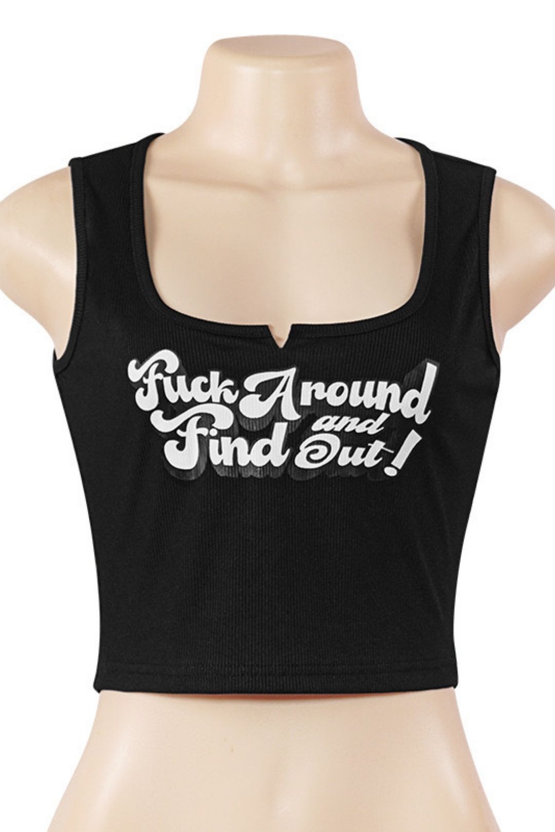 New Solid Color Letter Print Sleeveless Short Slim Vest