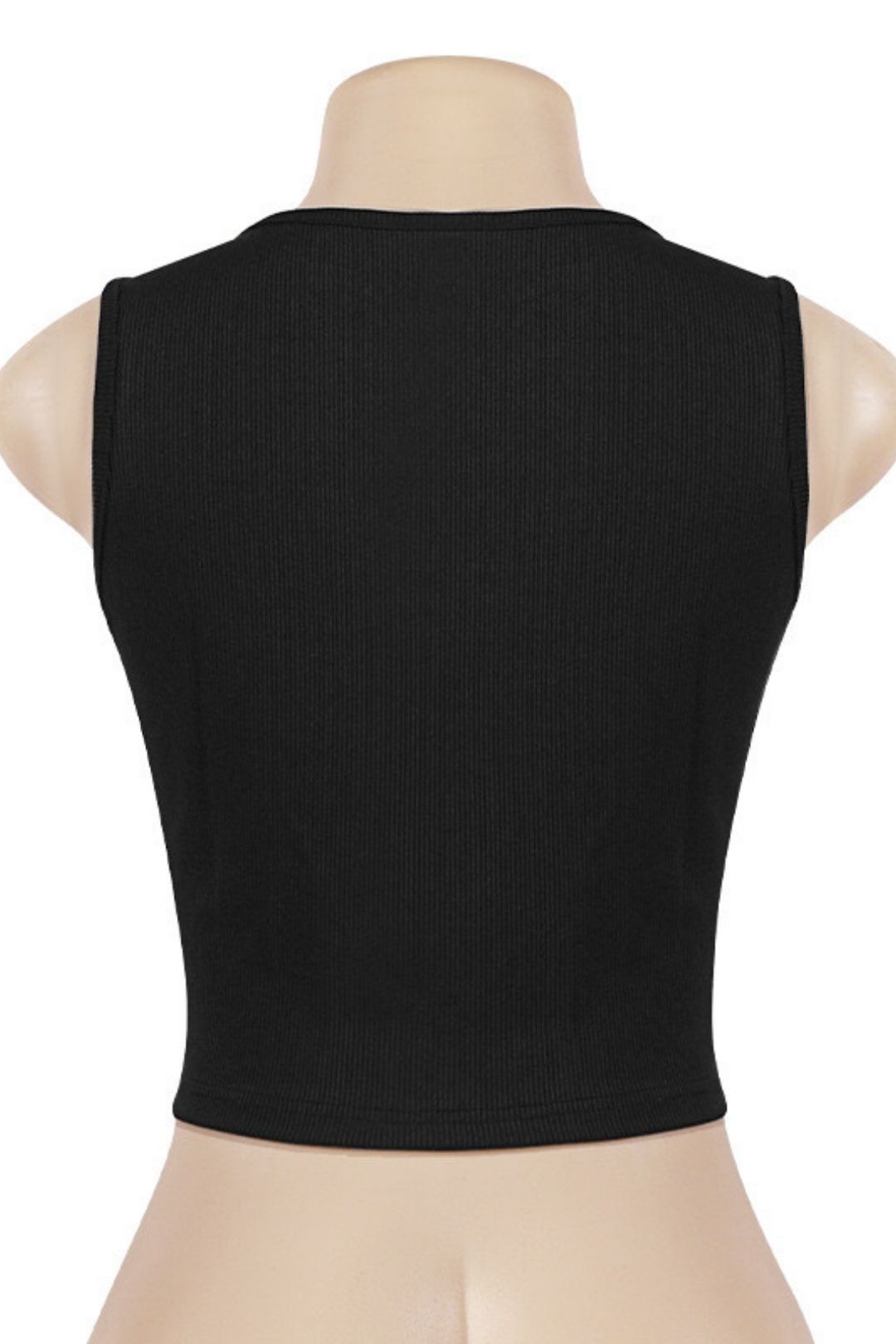 New Solid Color Letter Print Sleeveless Short Slim Vest