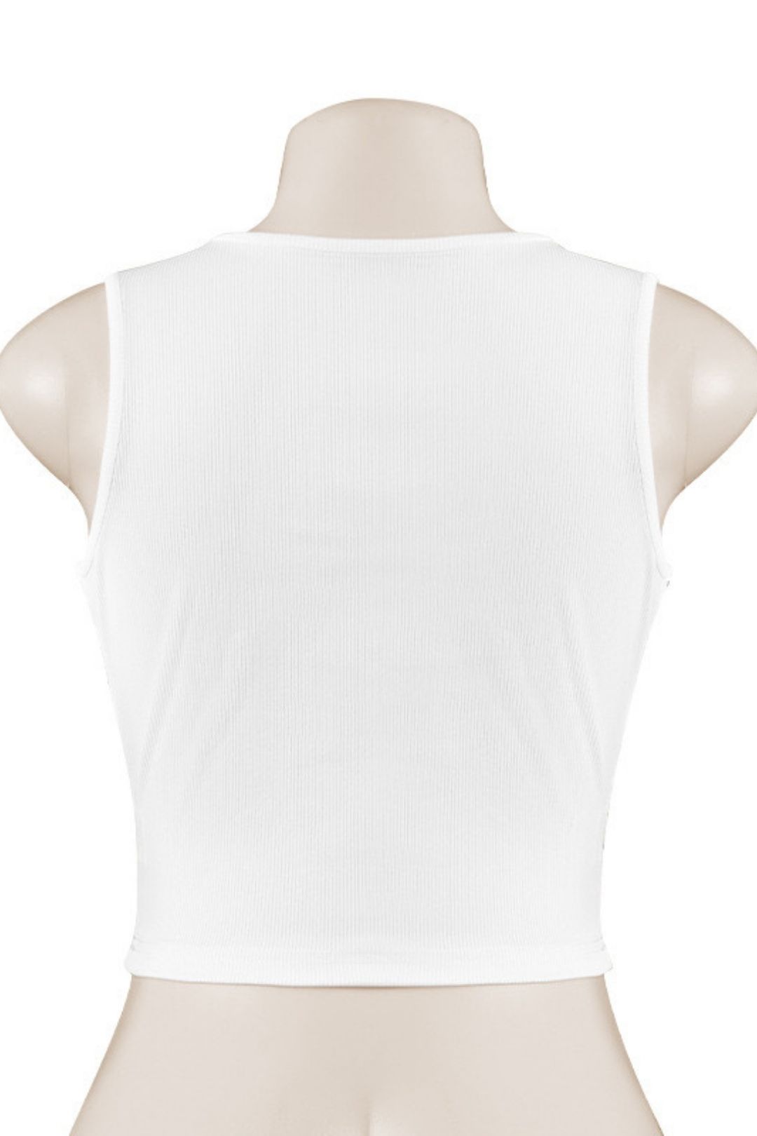 New Solid Color Letter Print Sleeveless Short Slim Vest