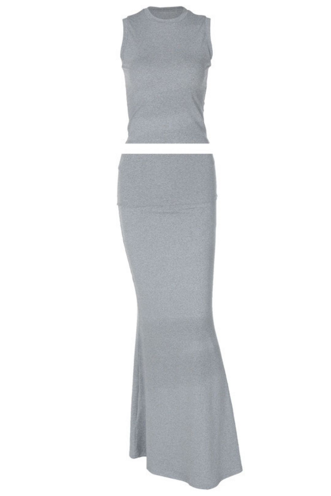 Sleeveless Vest With Hip Fishtail Skirt Two-piece Suit