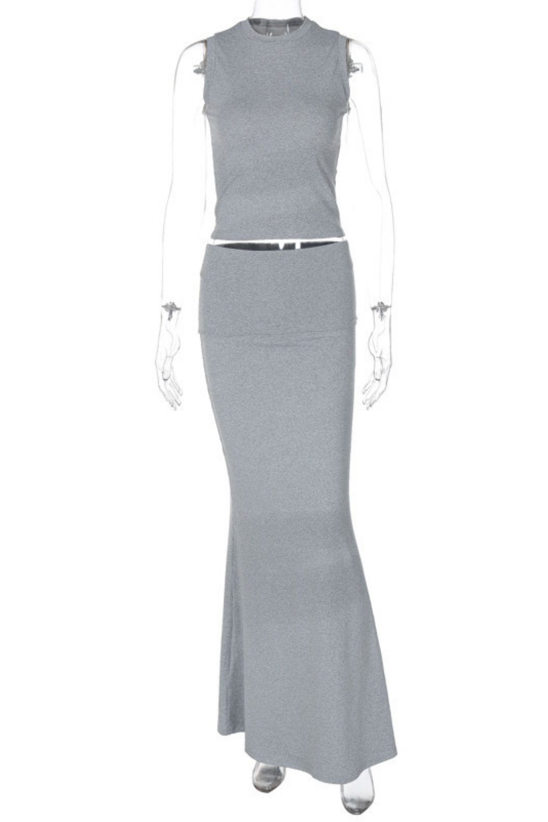 Sleeveless Vest With Hip Fishtail Skirt Two-piece Suit