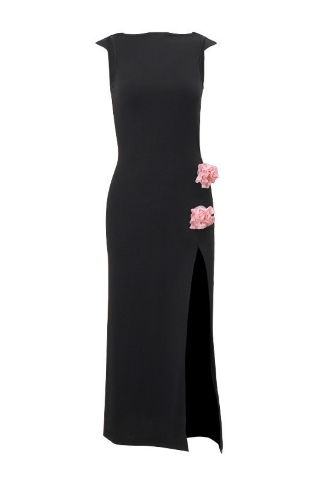 Hollow Flower Decorated Long Slit Dress 