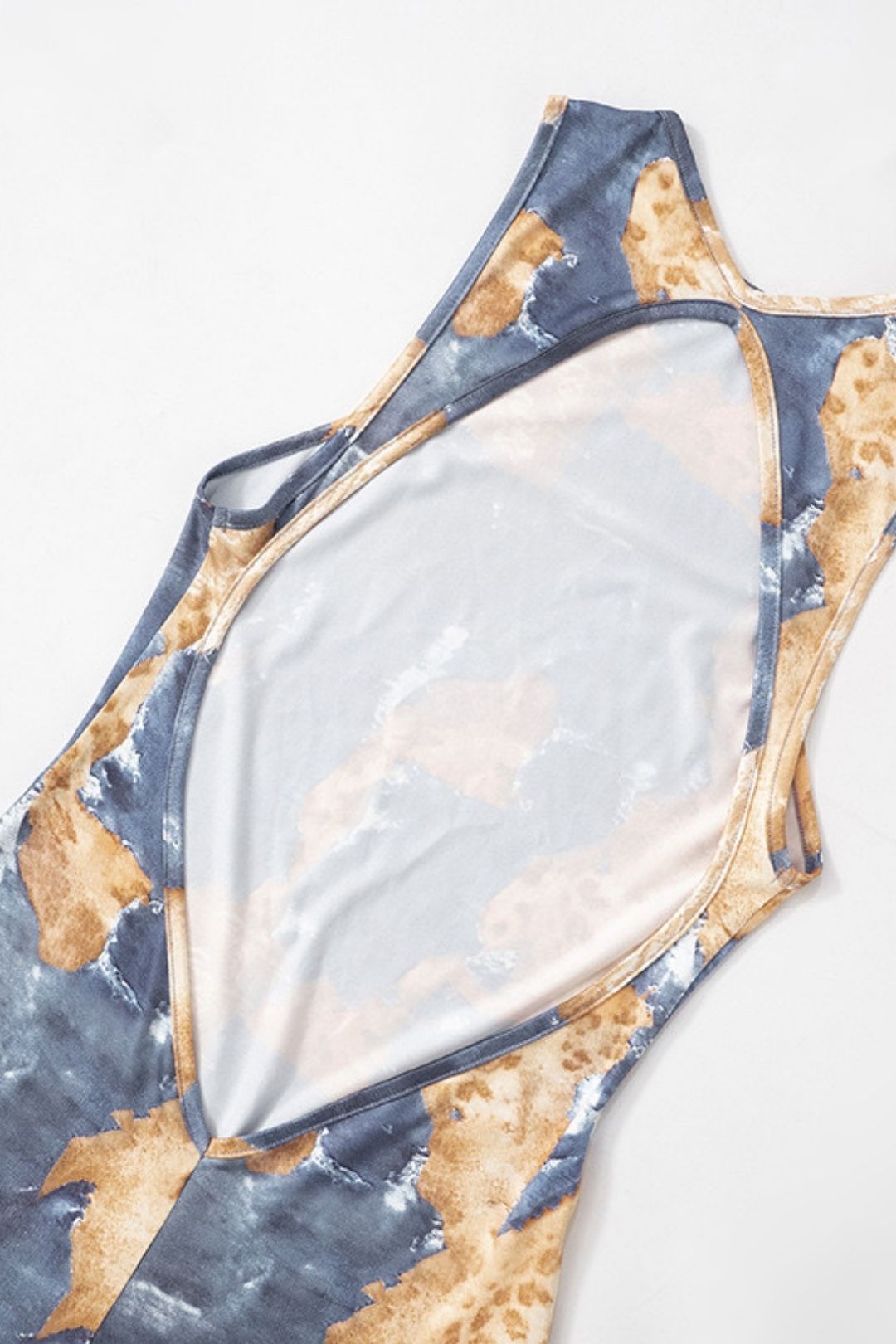 Painted Print Slim Backless Jumpsuit