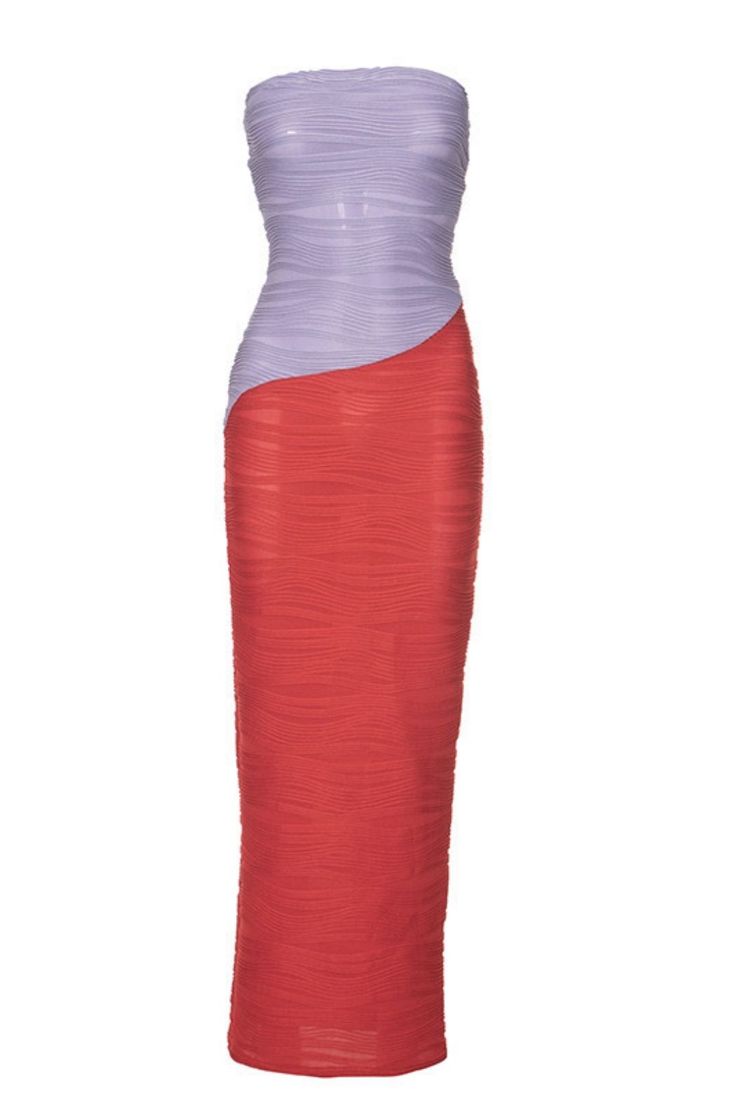 Tight-fitting Contrasting Color Tube Top Dress