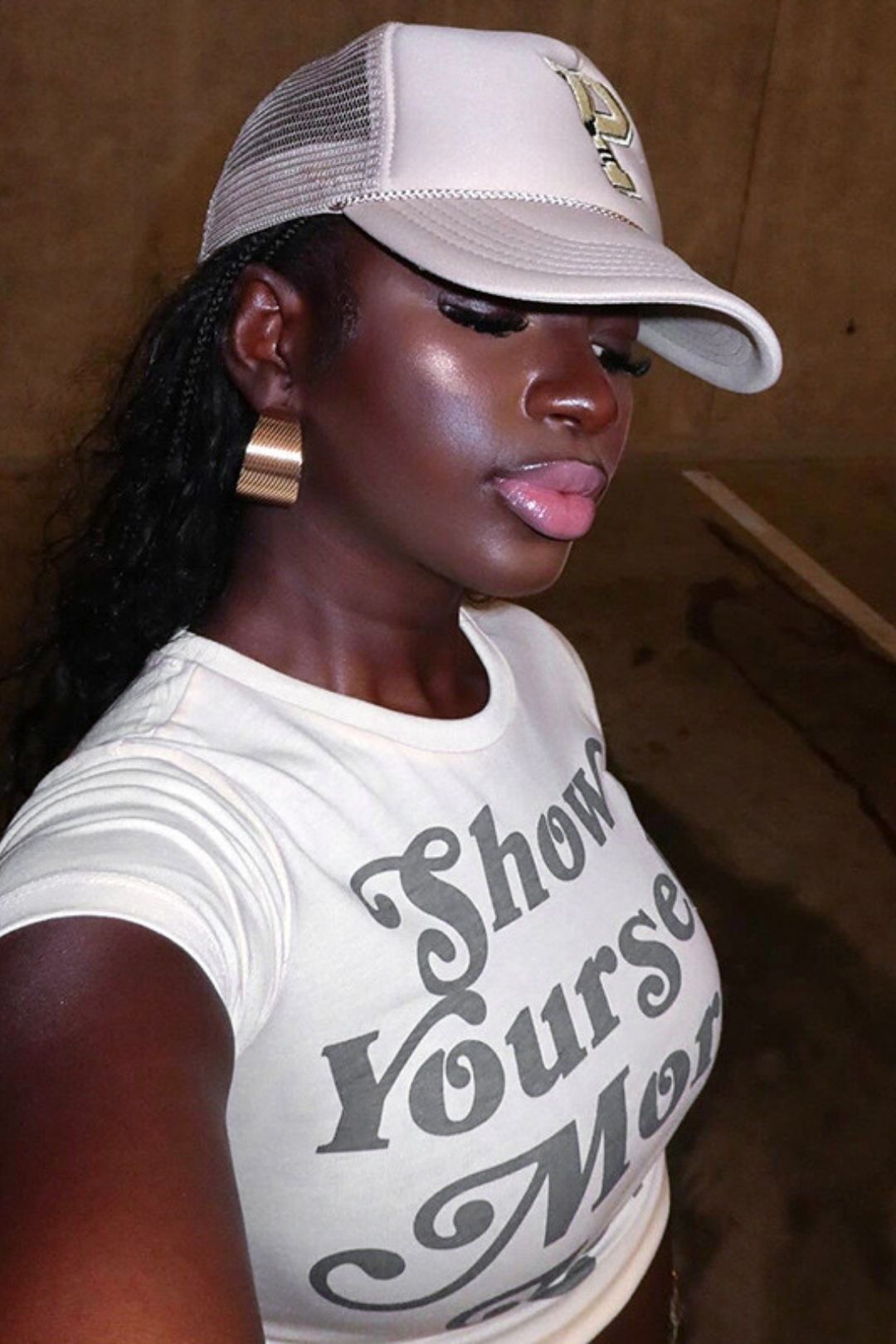 Round Neck T-shirt With Versatile Letter Print Navel-baring Short Sleeves