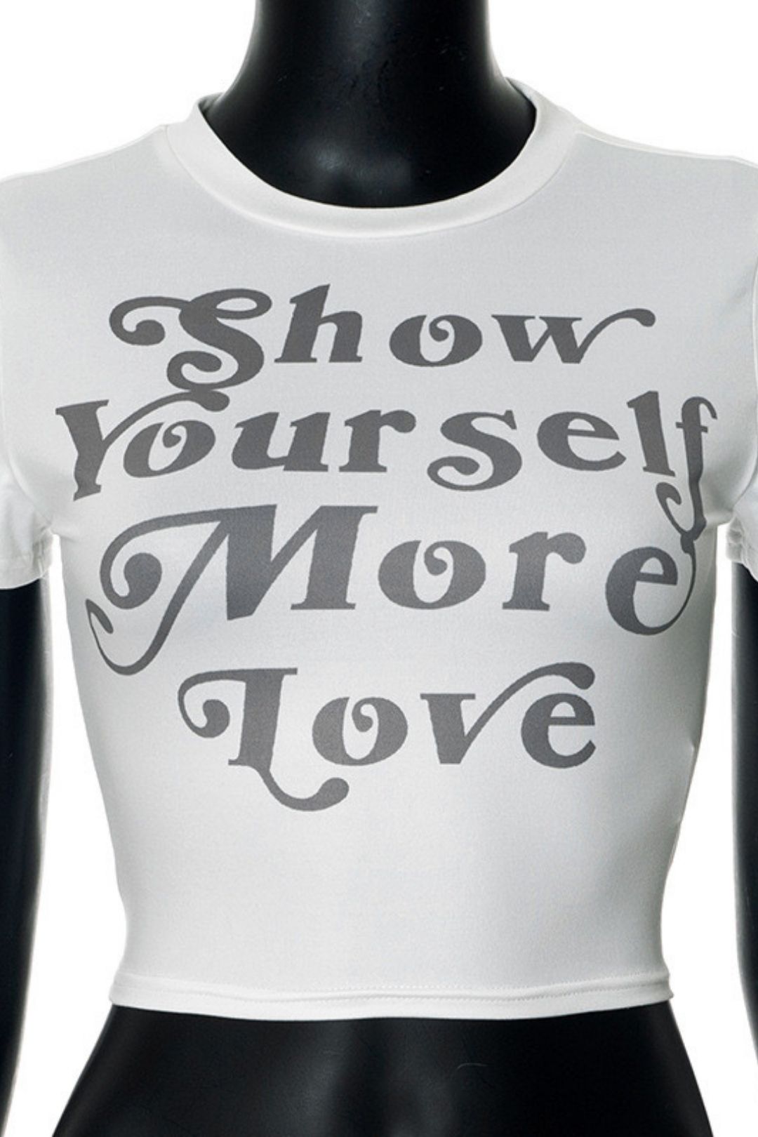 Round Neck T-shirt With Versatile Letter Print Navel-baring Short Sleeves