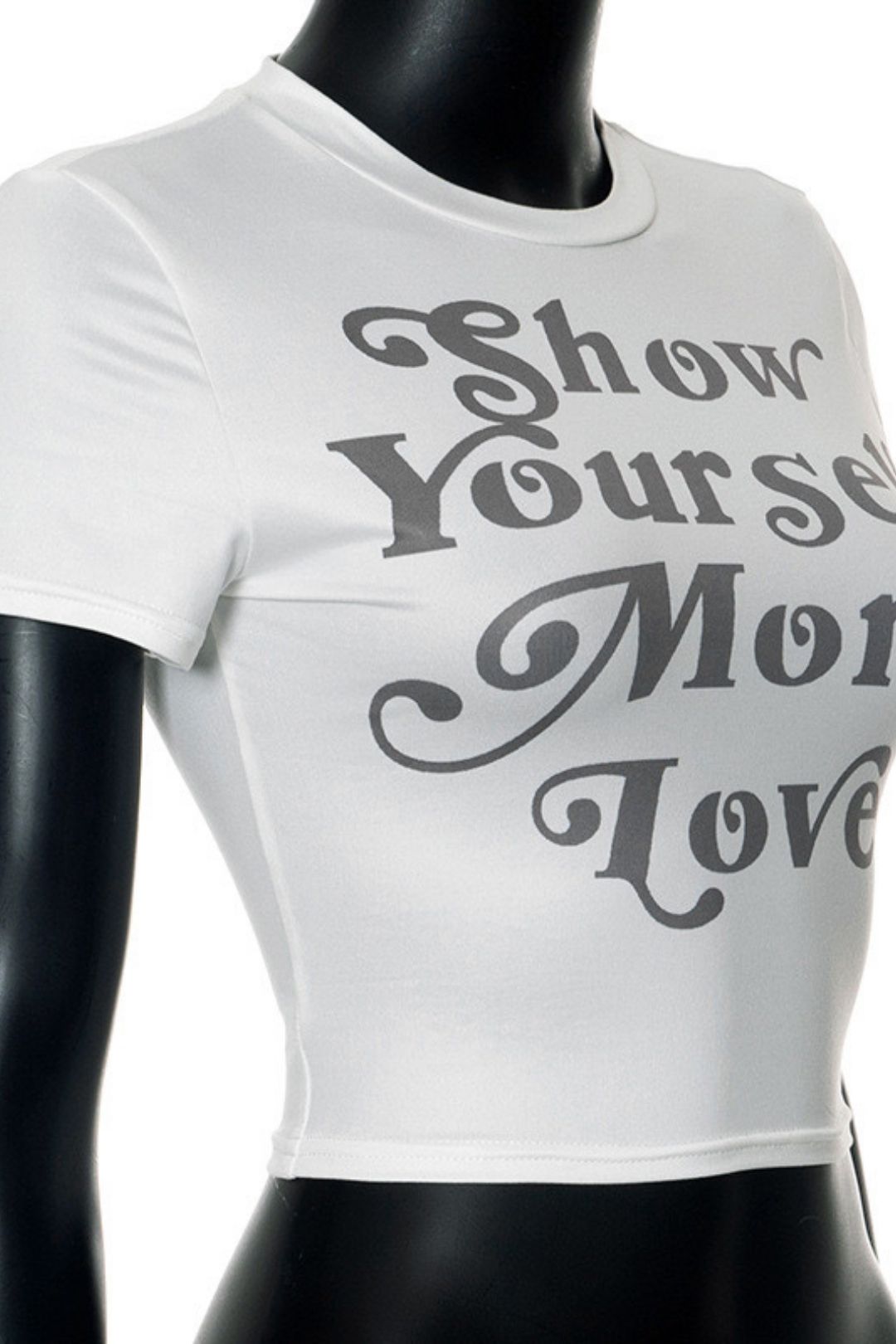 Round Neck T-shirt With Versatile Letter Print Navel-baring Short Sleeves