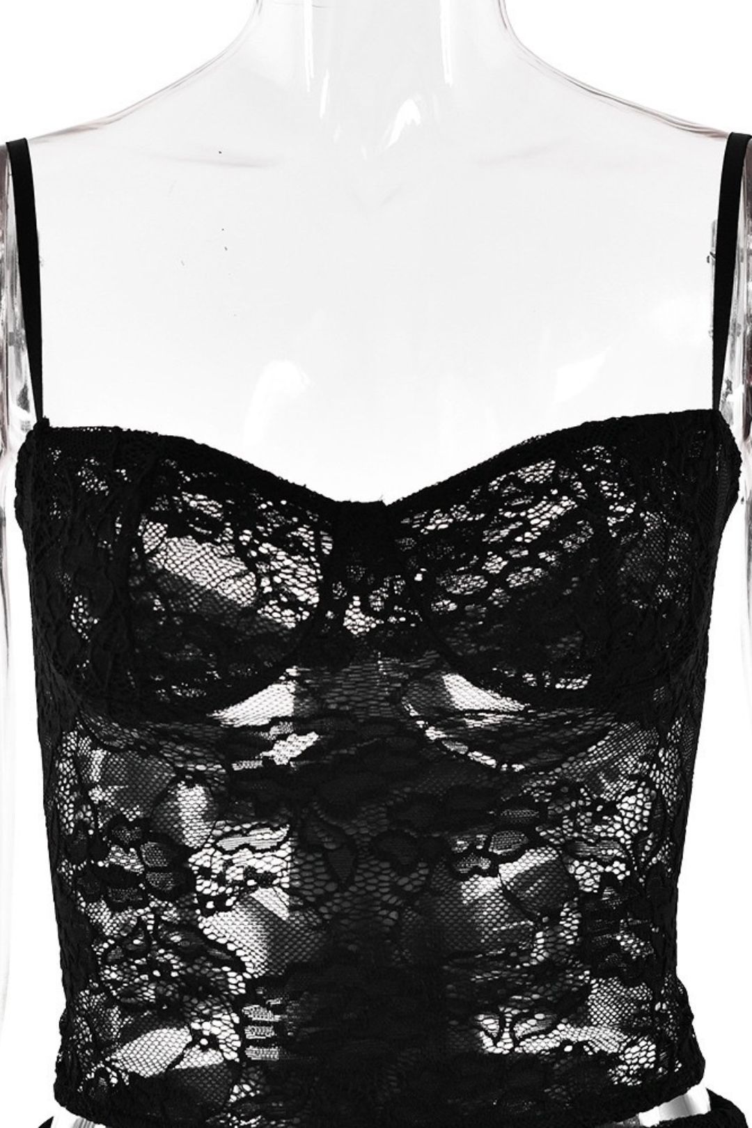 Fashion Slim Two-piece Lace See-through Halter Top And Skirt Suit