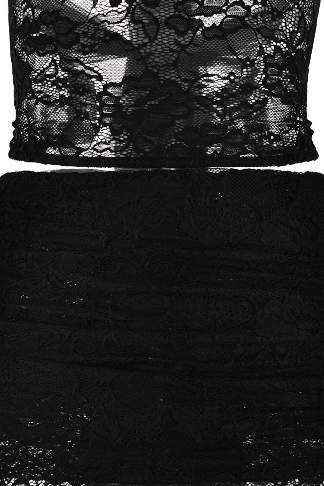 Fashion Slim Two-piece Lace See-through Halter Top And Skirt Suit