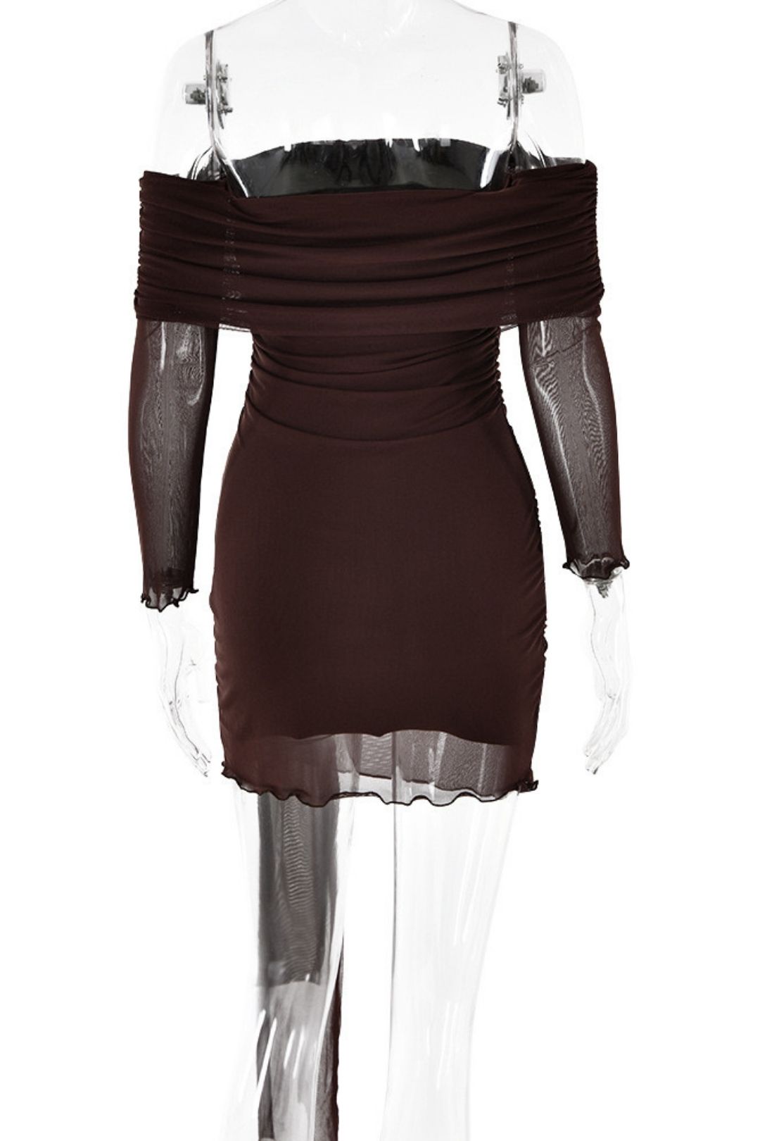 Tube Top Dress Long Sleeve Pleated Hip Skirt