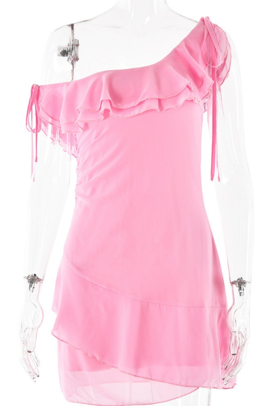 Sexy Hot Girl Dress Oblique Shoulder Sleeveless Backless Slim Dress