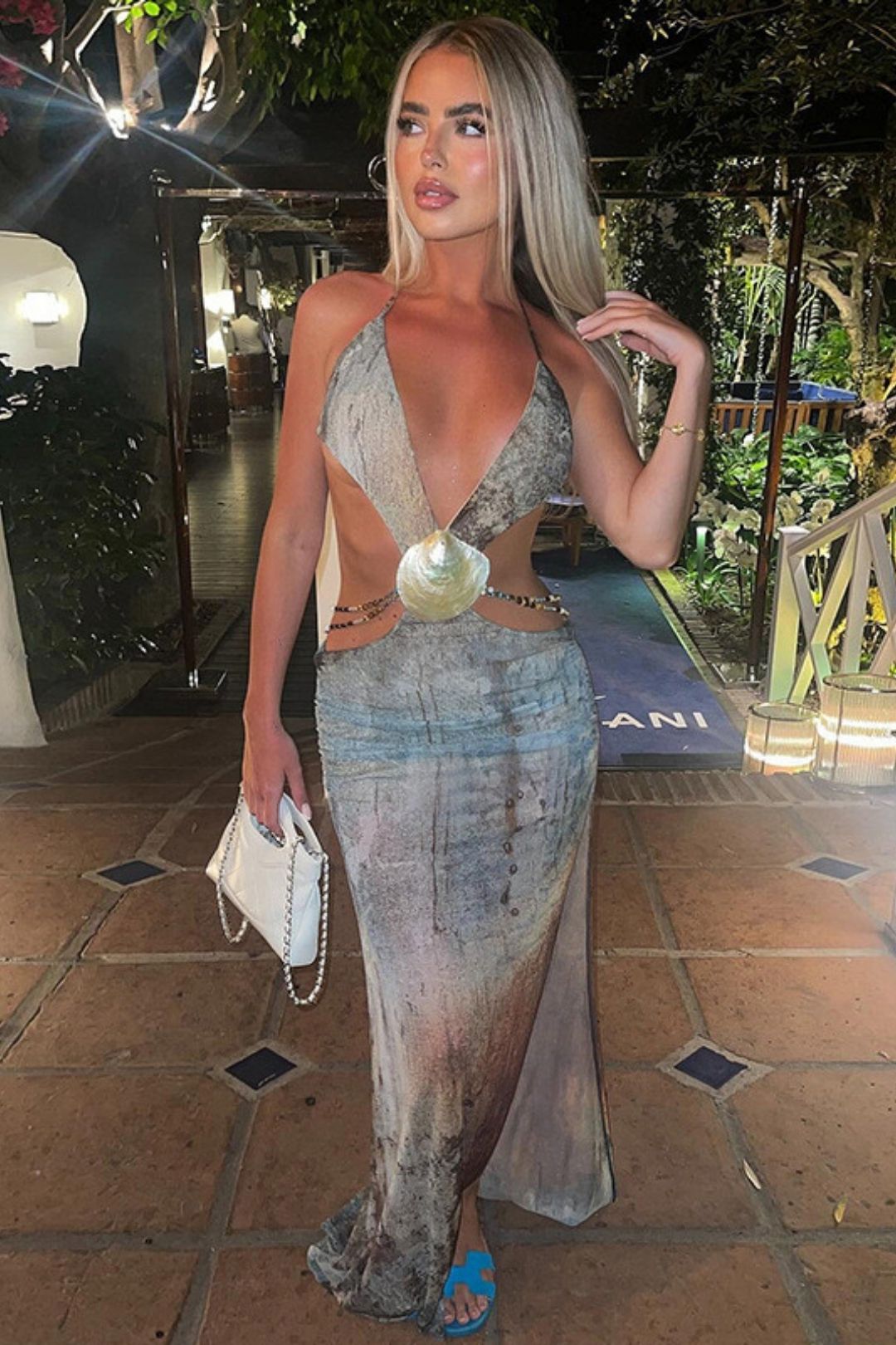 Deep V Sexy Hottie Halter Neck Strappy Backless High Waist Dress