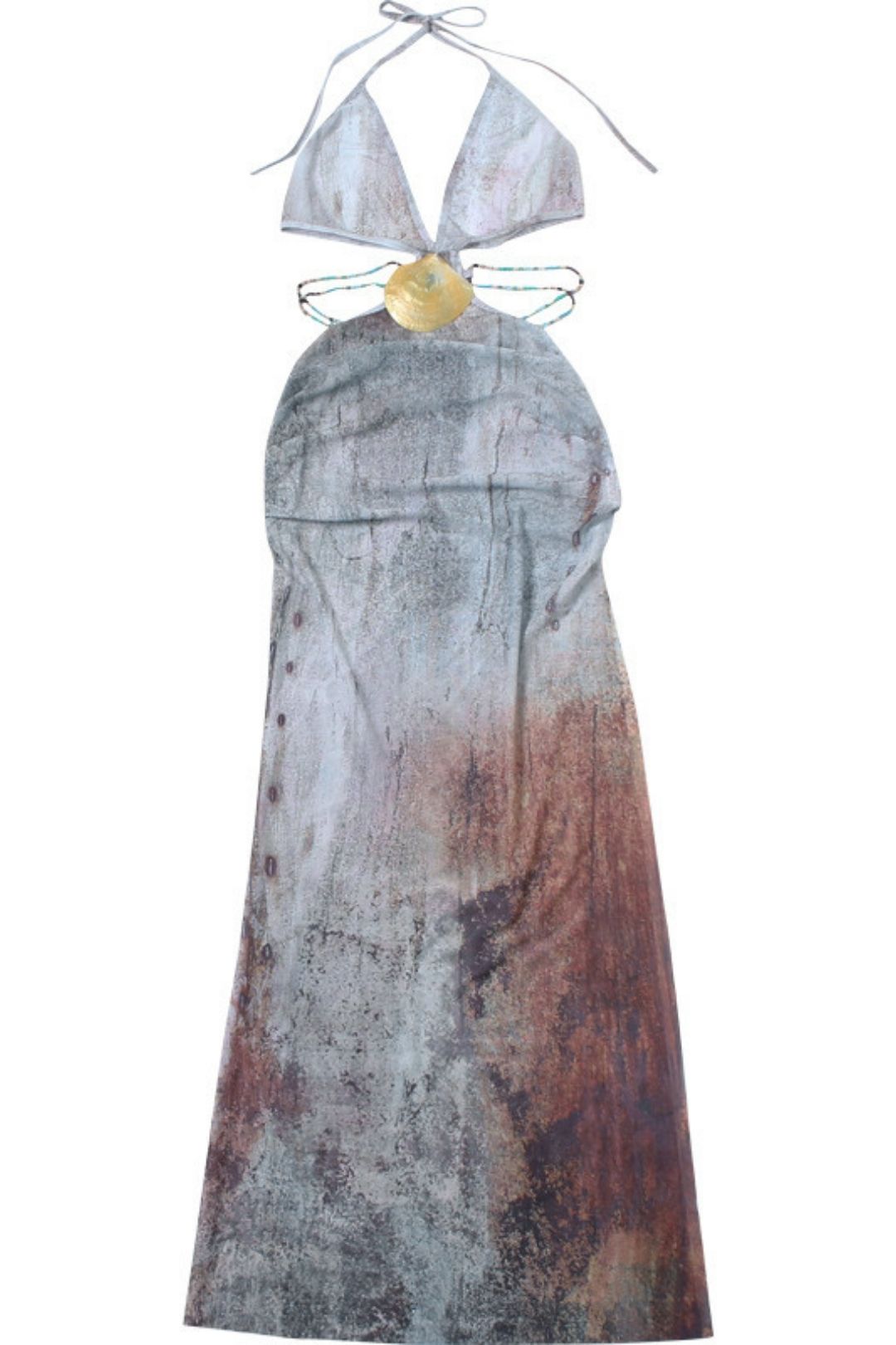 Deep V Sexy Hottie Halter Neck Strappy Backless High Waist Dress