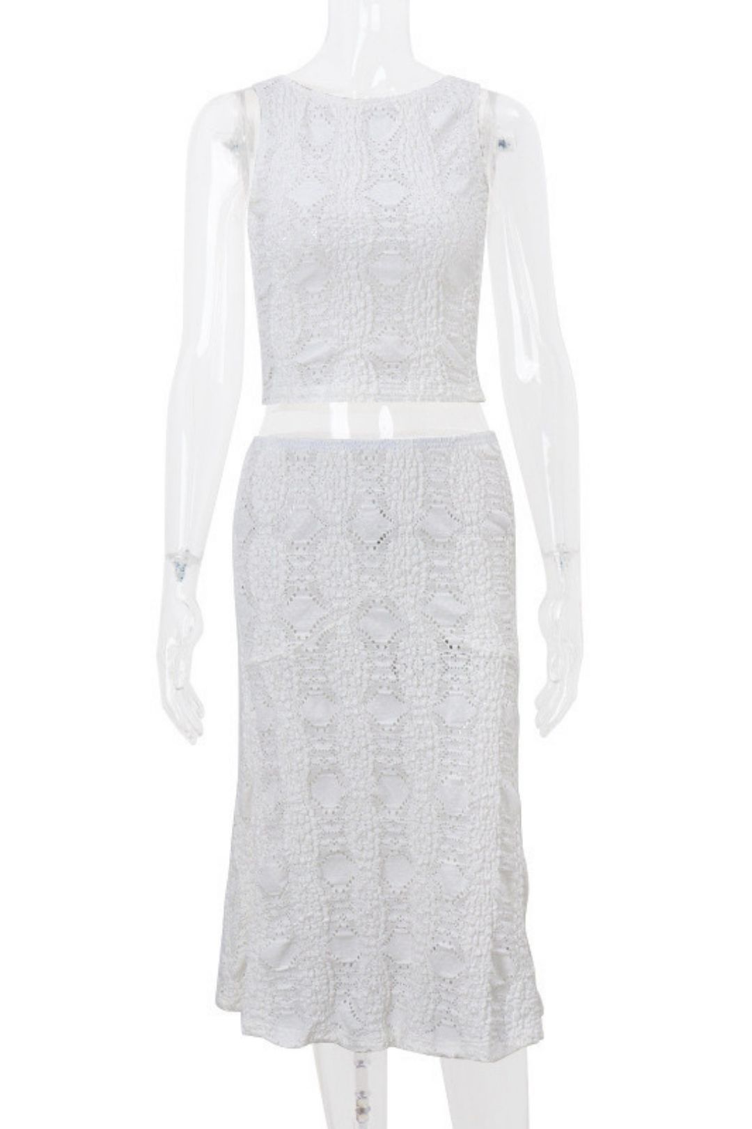 Sexy Two-piece Round Neck Short Vest Skirt