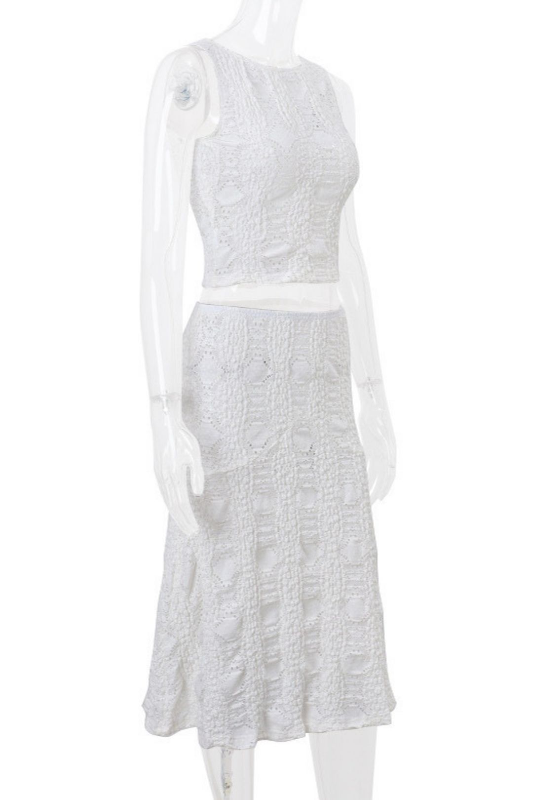 Sexy Two-piece Round Neck Short Vest Skirt