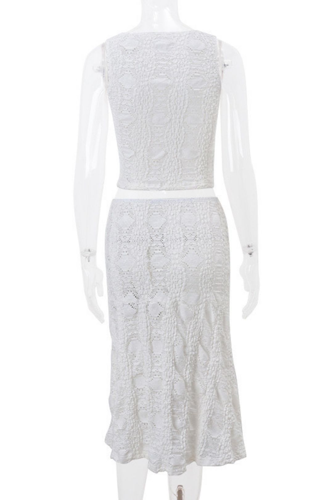 Sexy Two-piece Round Neck Short Vest Skirt