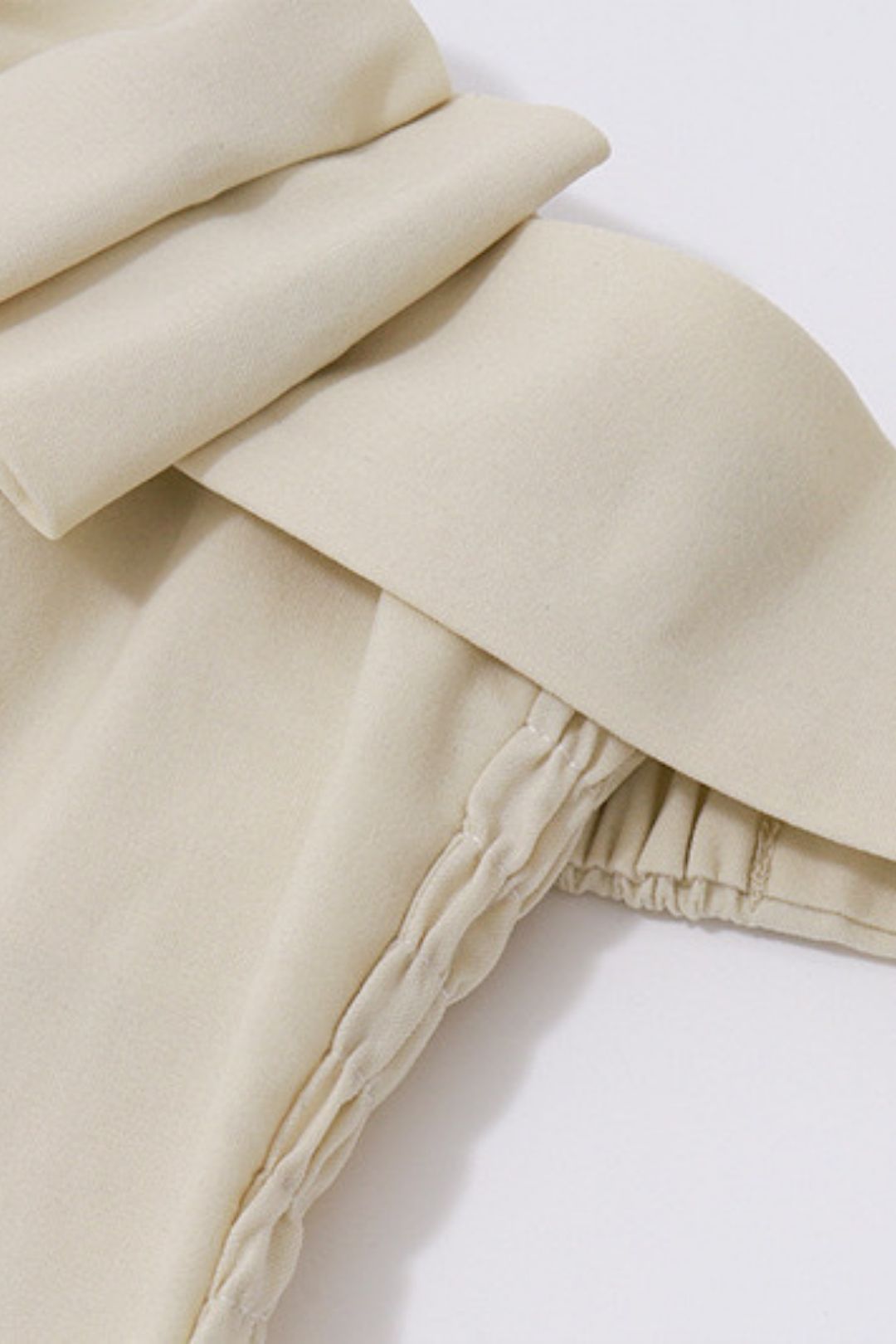 One-line Collar Bow Decorated Short Top