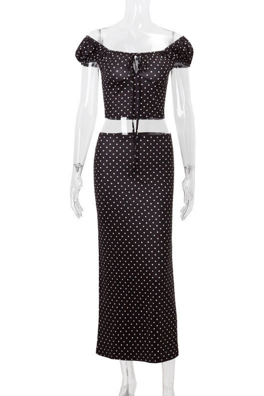 Lace-up Floral Top Half-length Skirt Suit