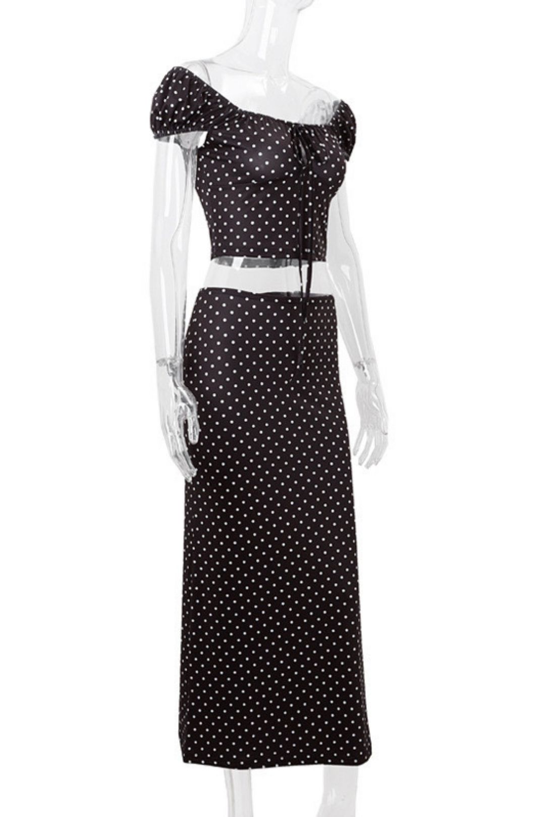 Lace-up Floral Top Half-length Skirt Suit