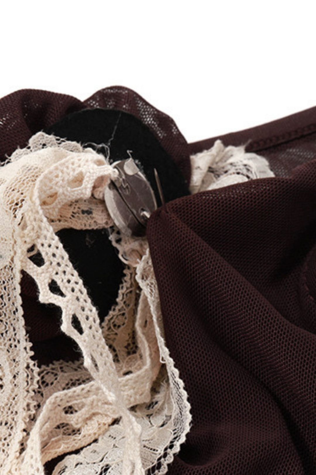 Sexy Fungus Edge Stitching Temperament Mesh Vest