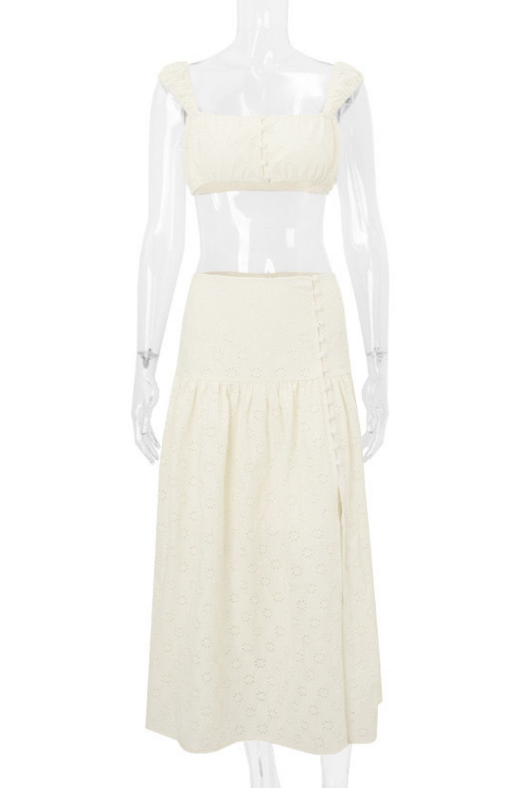 Short Slim Waist-baring Suspender Top Beach Resort Style Skirt Suit