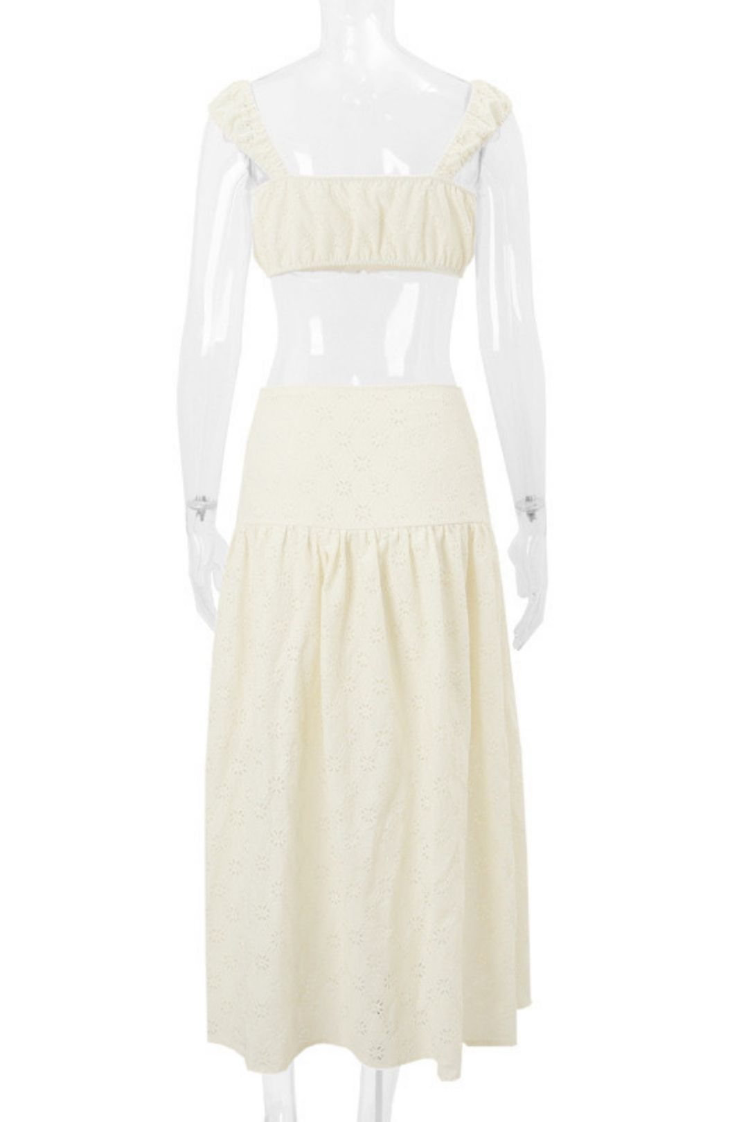 Short Slim Waist-baring Suspender Top Beach Resort Style Skirt Suit