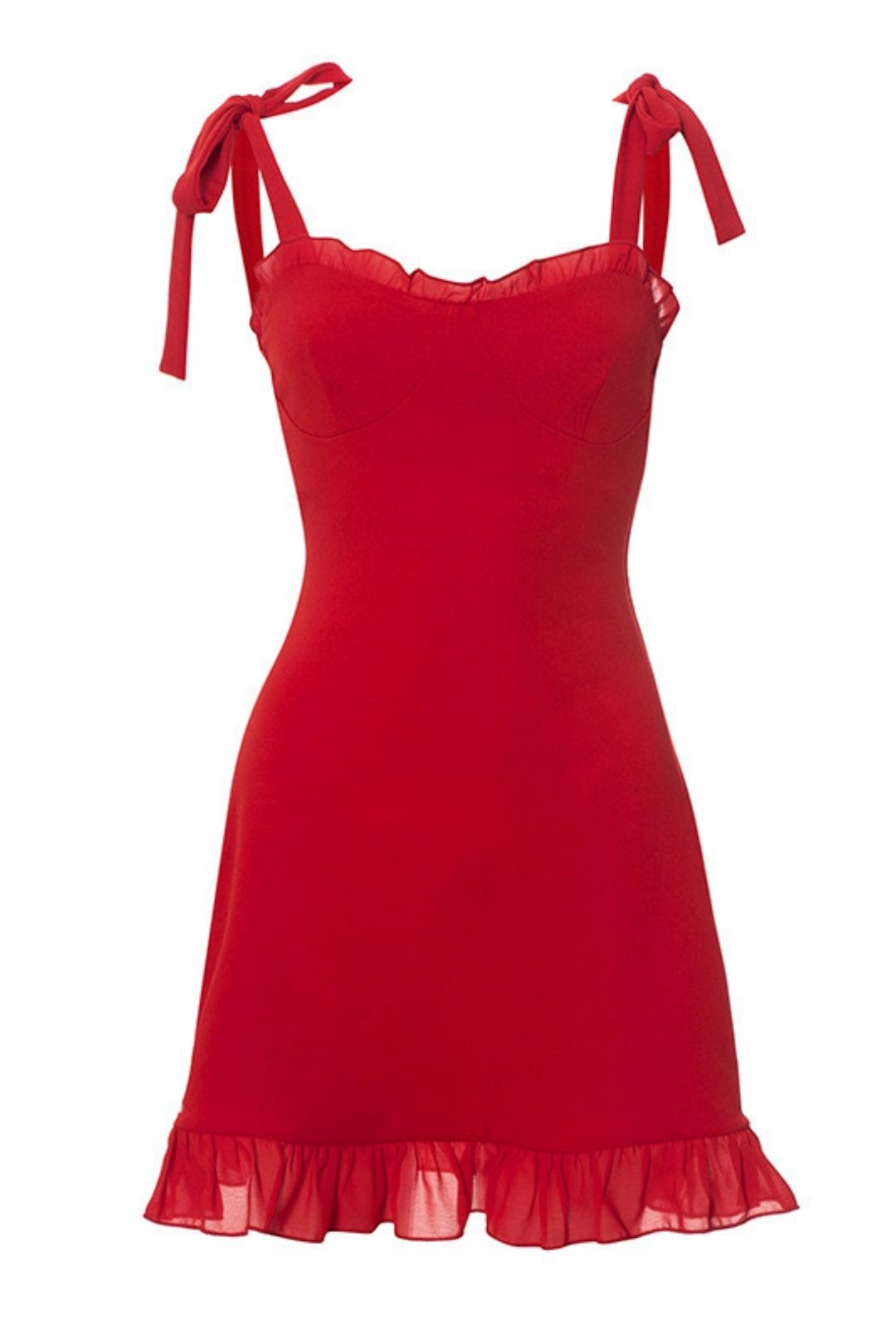 New Solid Color Fungus High Waist Strap Dress