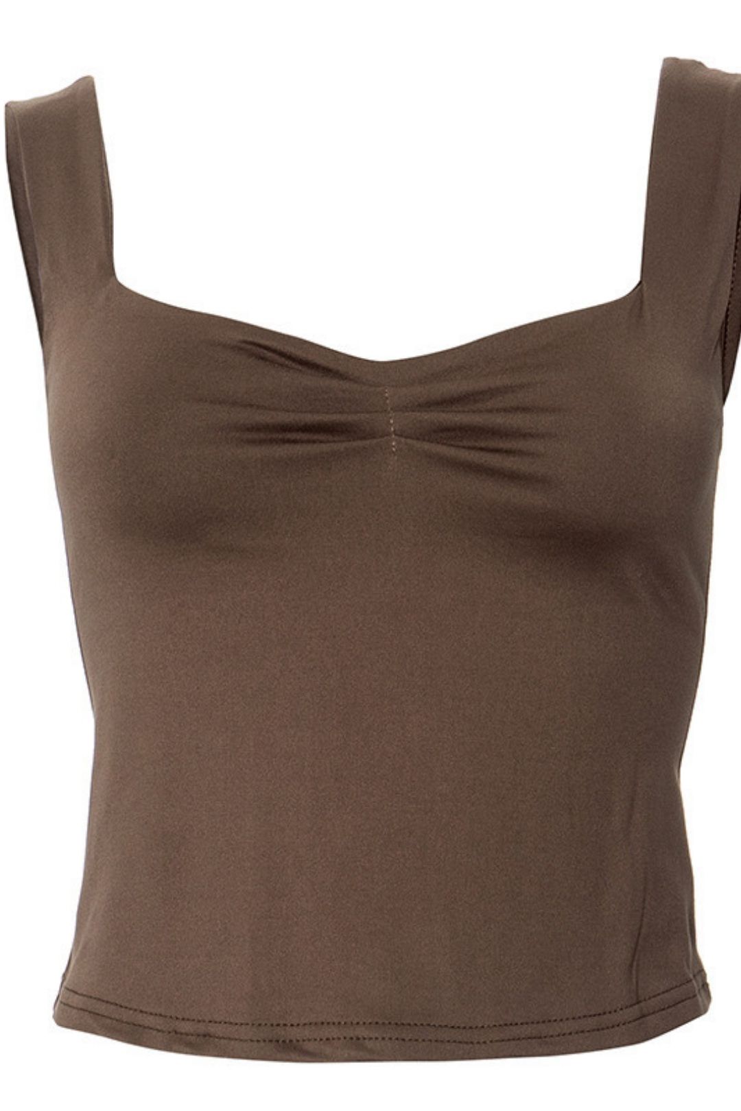 New Casual Slim Fit Stitching Navel-baring Solid Color Square Collar Micro-pleated T-shirt