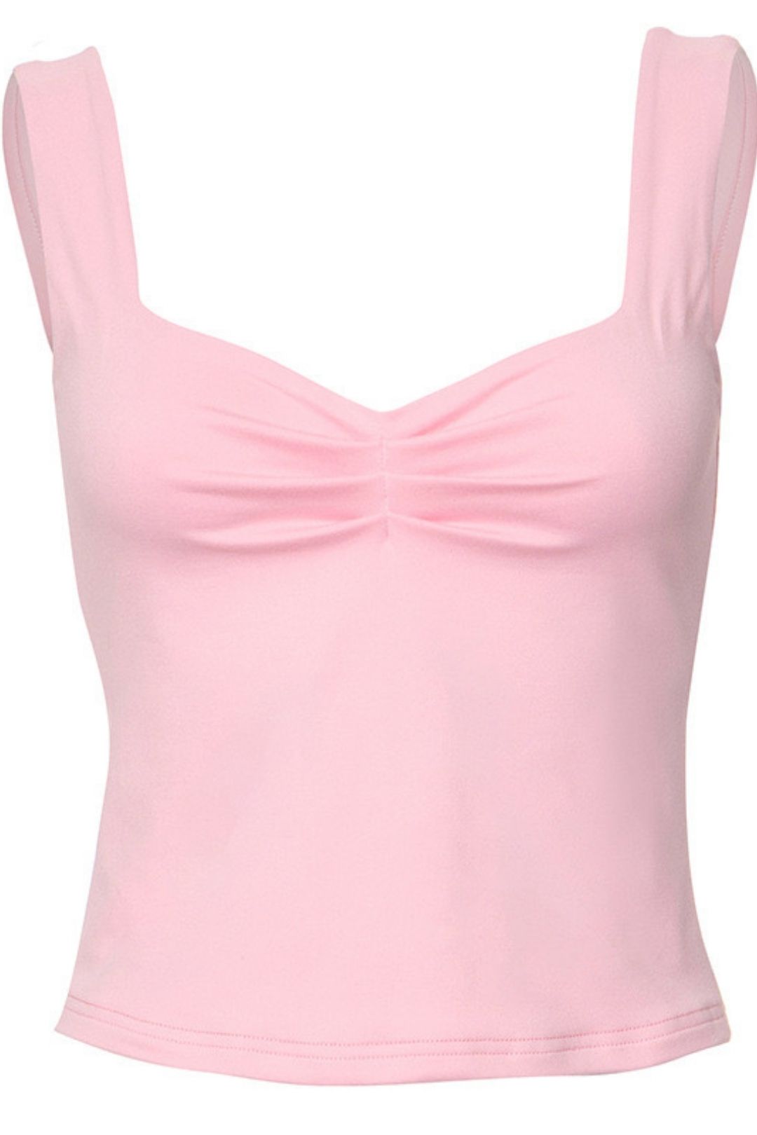 New Casual Slim Fit Stitching Navel-baring Solid Color Square Collar Micro-pleated T-shirt