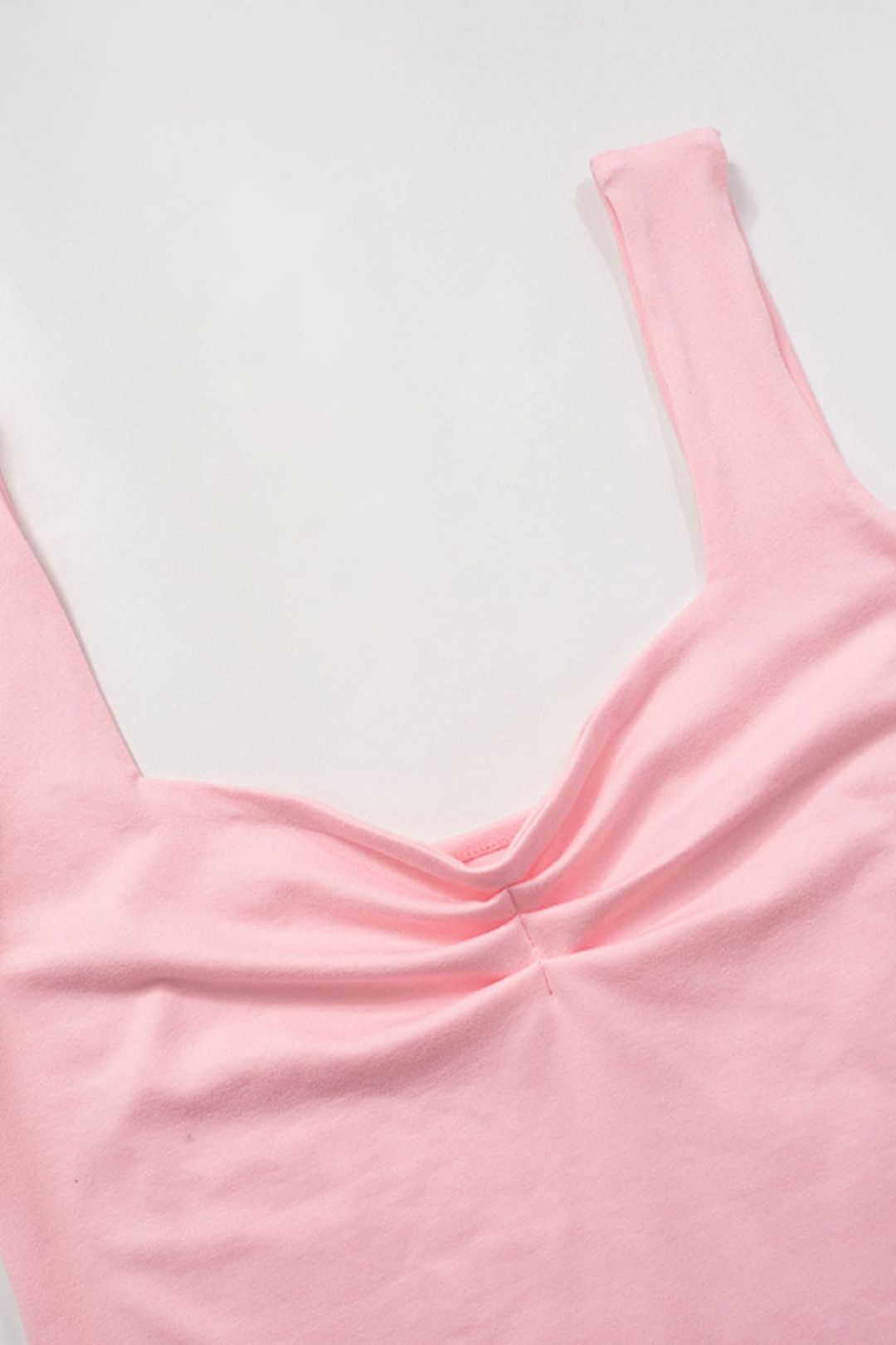 New Casual Slim Fit Stitching Navel-baring Solid Color Square Collar Micro-pleated T-shirt