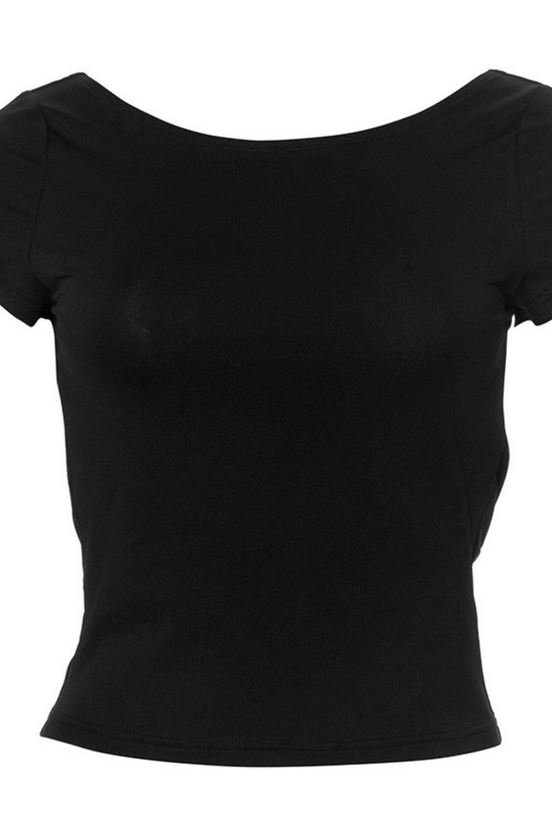 Solid Color Round Neck Backless Sexy Navel Exposed Fashion Top T-shirt