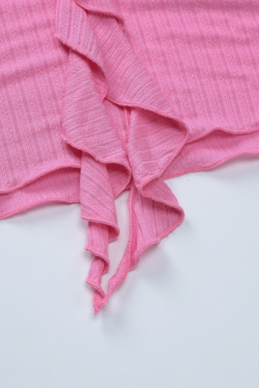 Ruffled Slit Long-sleeved Tops Sexy Ultra-short Hip-hugging Skirt Suit