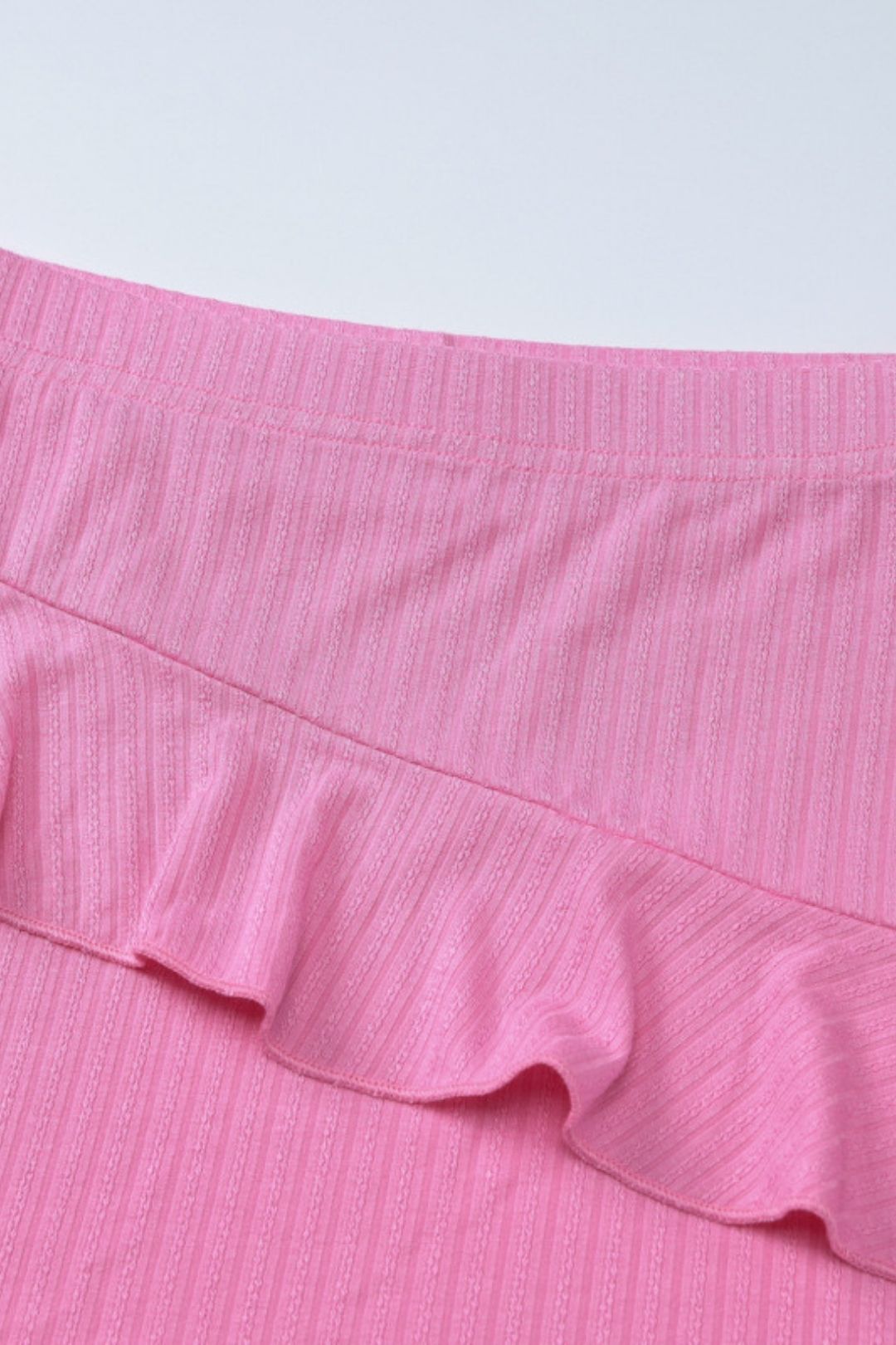 Ruffled Slit Long-sleeved Tops Sexy Ultra-short Hip-hugging Skirt Suit