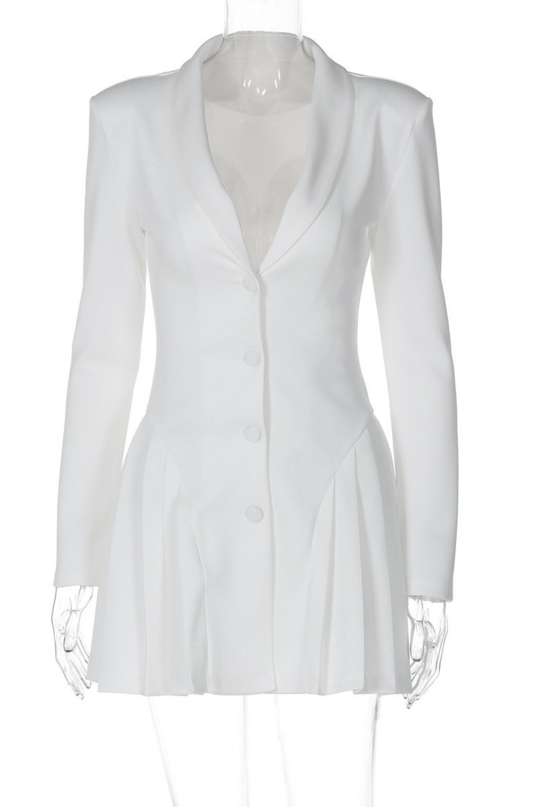 Sexy Deep V Suit Collar Cardigan Royal Style Short Ruffle Dress