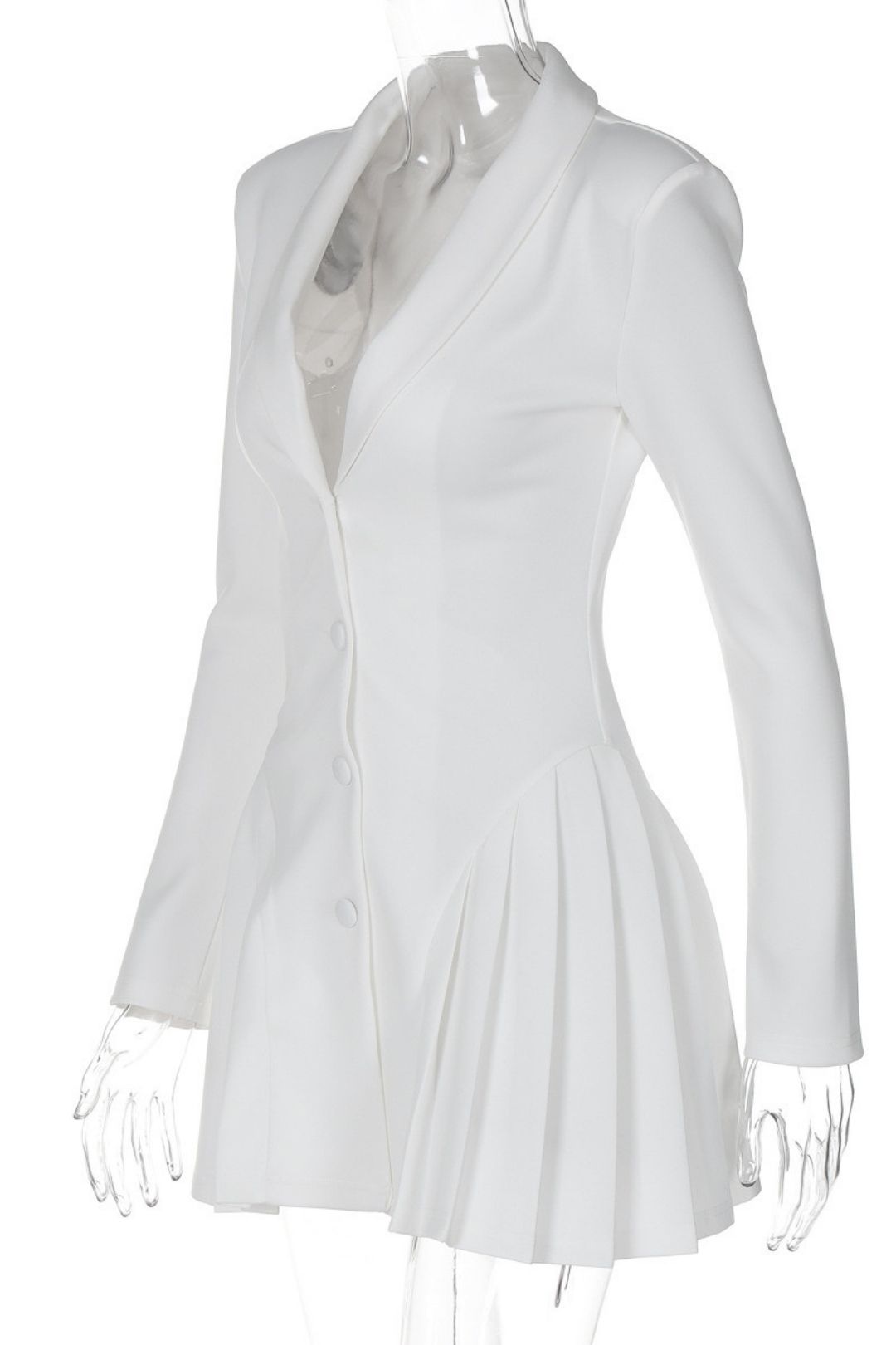 Sexy Deep V Suit Collar Cardigan Royal Style Short Ruffle Dress