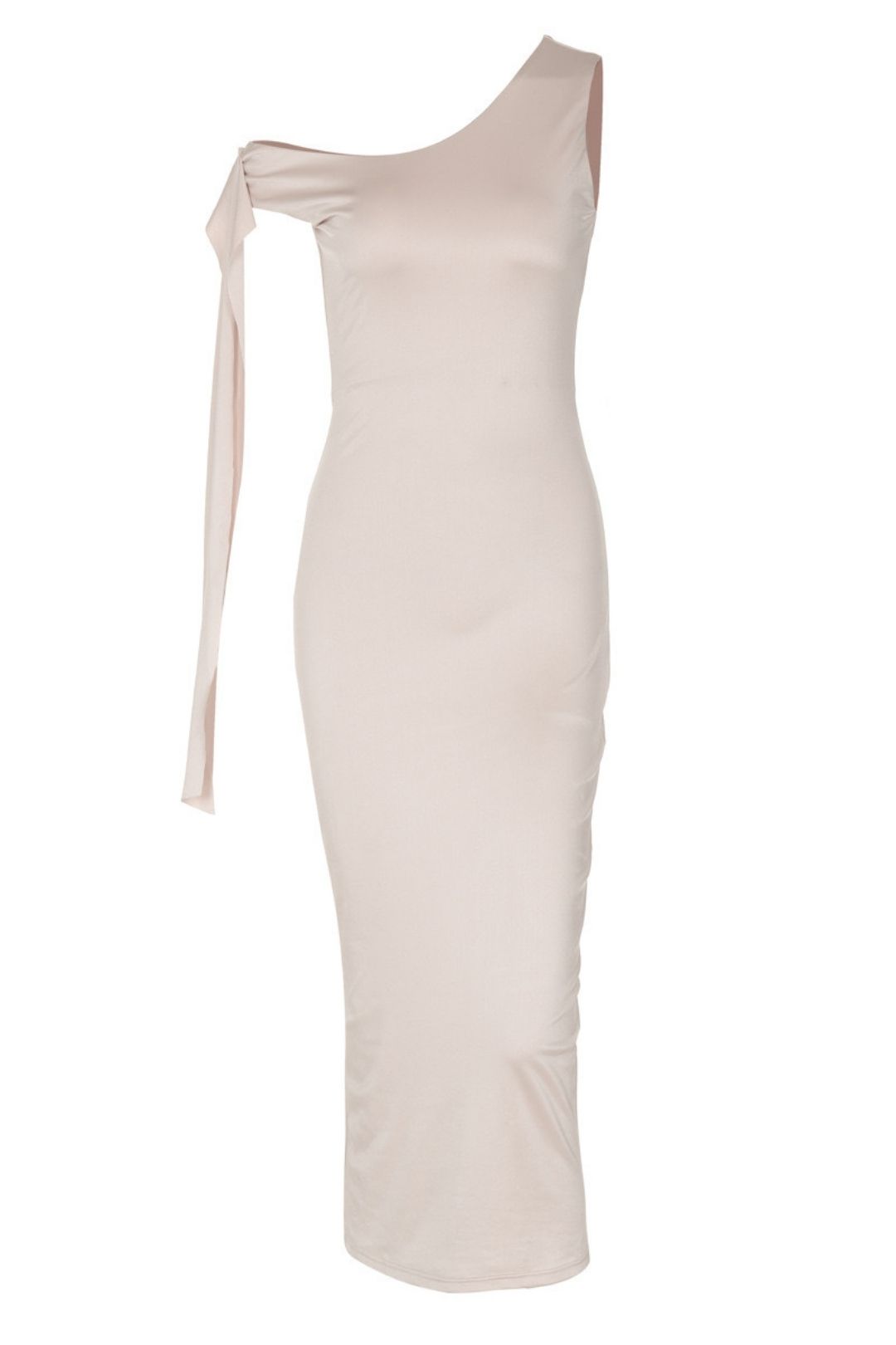 Sexy Spliced ​​Hanging Sleeves Ribbon One-shoulder Long Hip Cover Dress