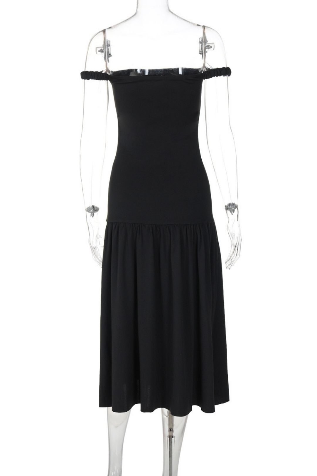 New Solid Color Fashion One-shoulder Tube Top Waist Slim Dress Dress