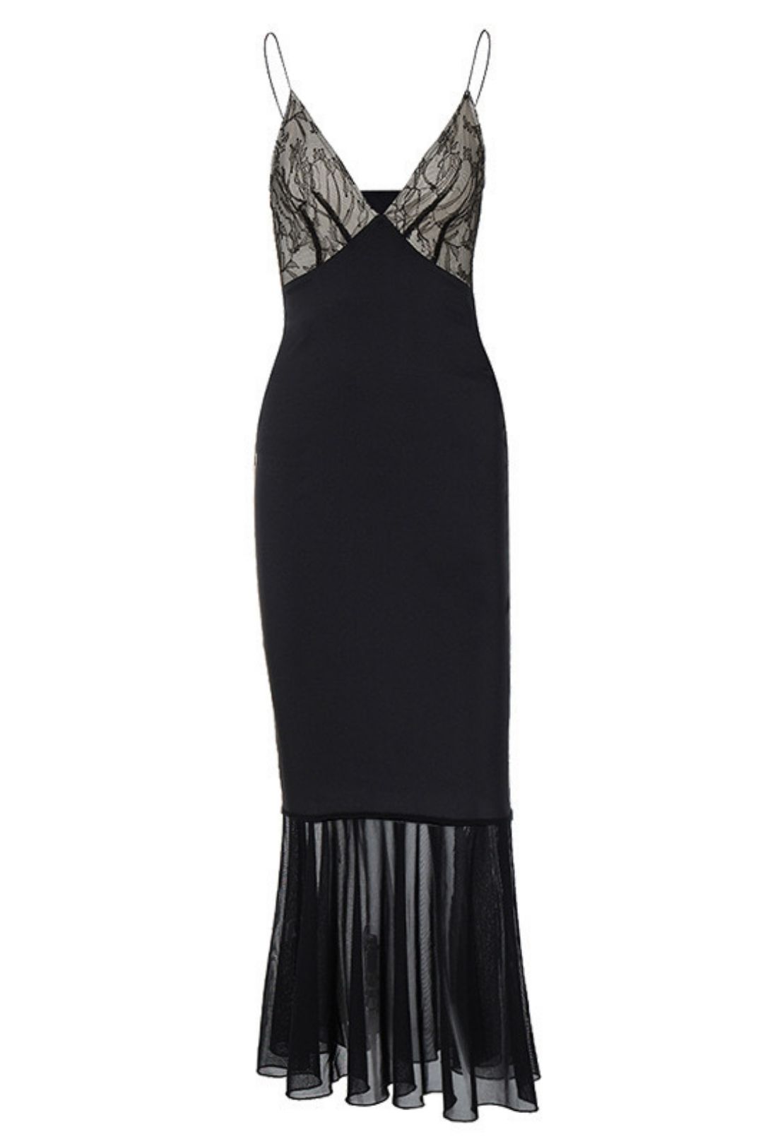 Spliced ​​Lace Wrapped Breast Sister Style Sexy Slim Mesh Skirt Suspender Dress