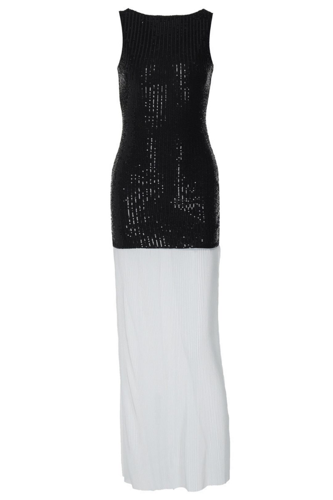 Sexy Backless Sleeveless Sequin Splicing Long Street Style Pleated Dress
