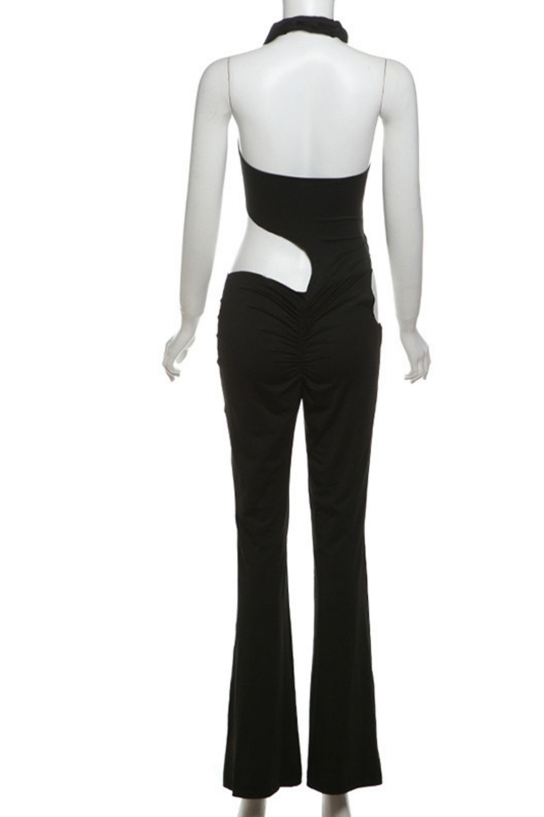 Slim Fit Casual Trousers Sexy Deep V-neck Halter Jumpsuit