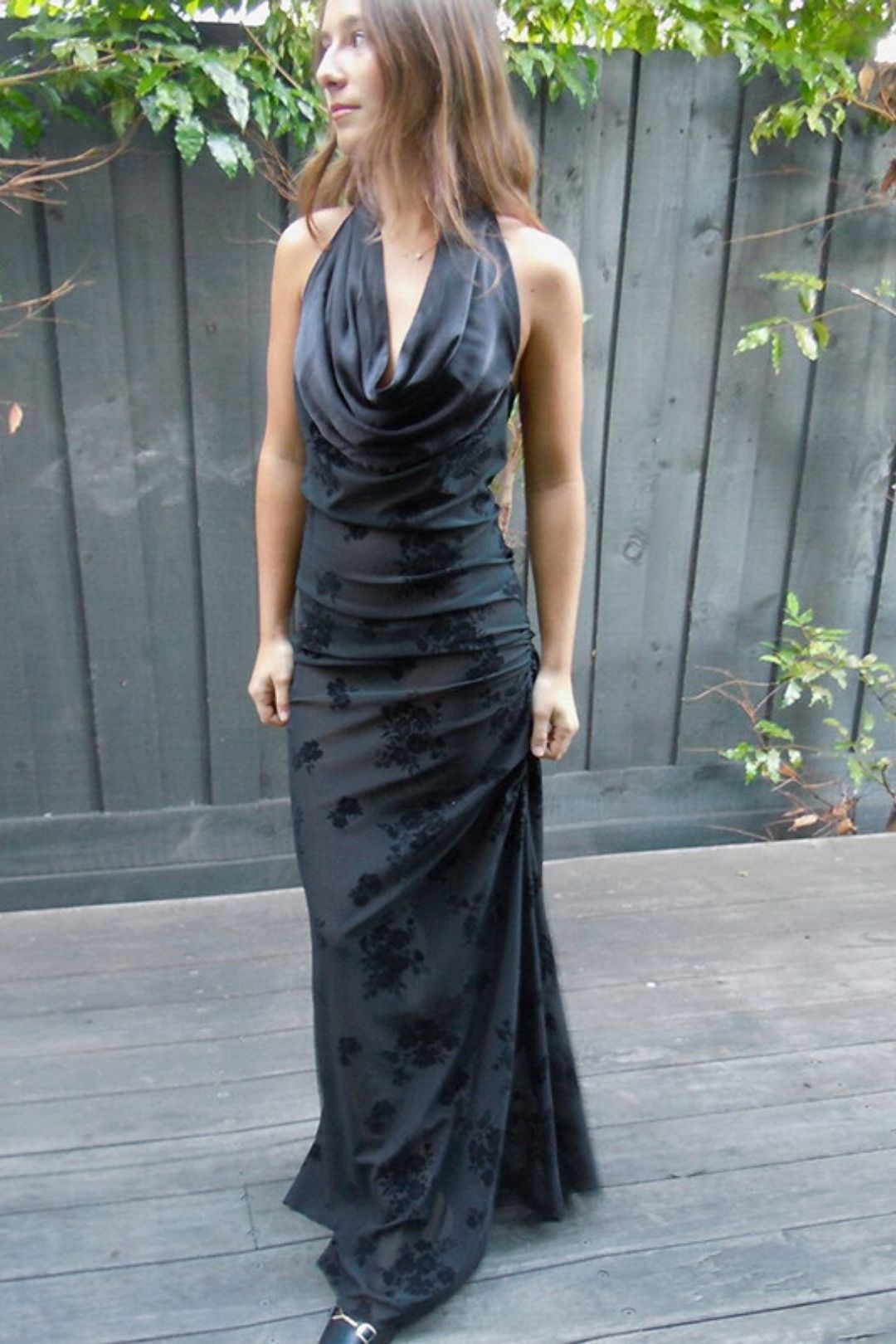 Temperament Halter Neck Long Dress Sexy Backless Deep V-neck Dress
