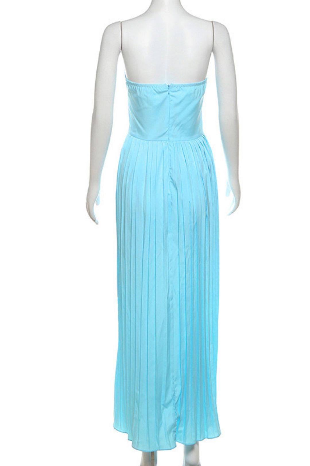 V-neck Pleated Dress Tube Top Long Skirt Slim Backless Dress