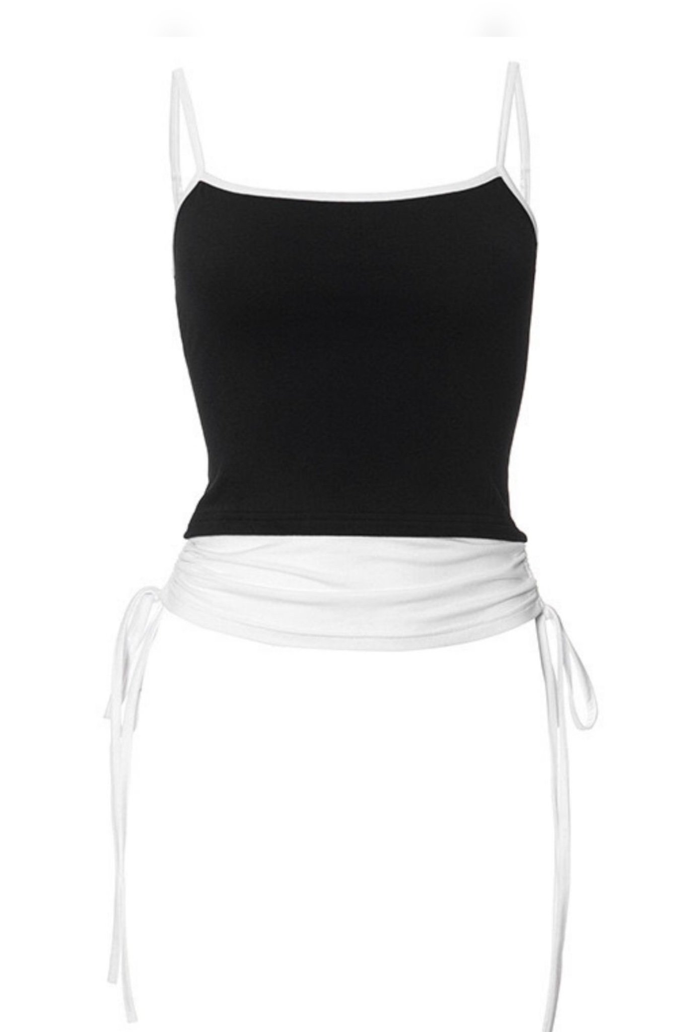 Sleeveless Drawstring Pleated Sexy Suspender Top
