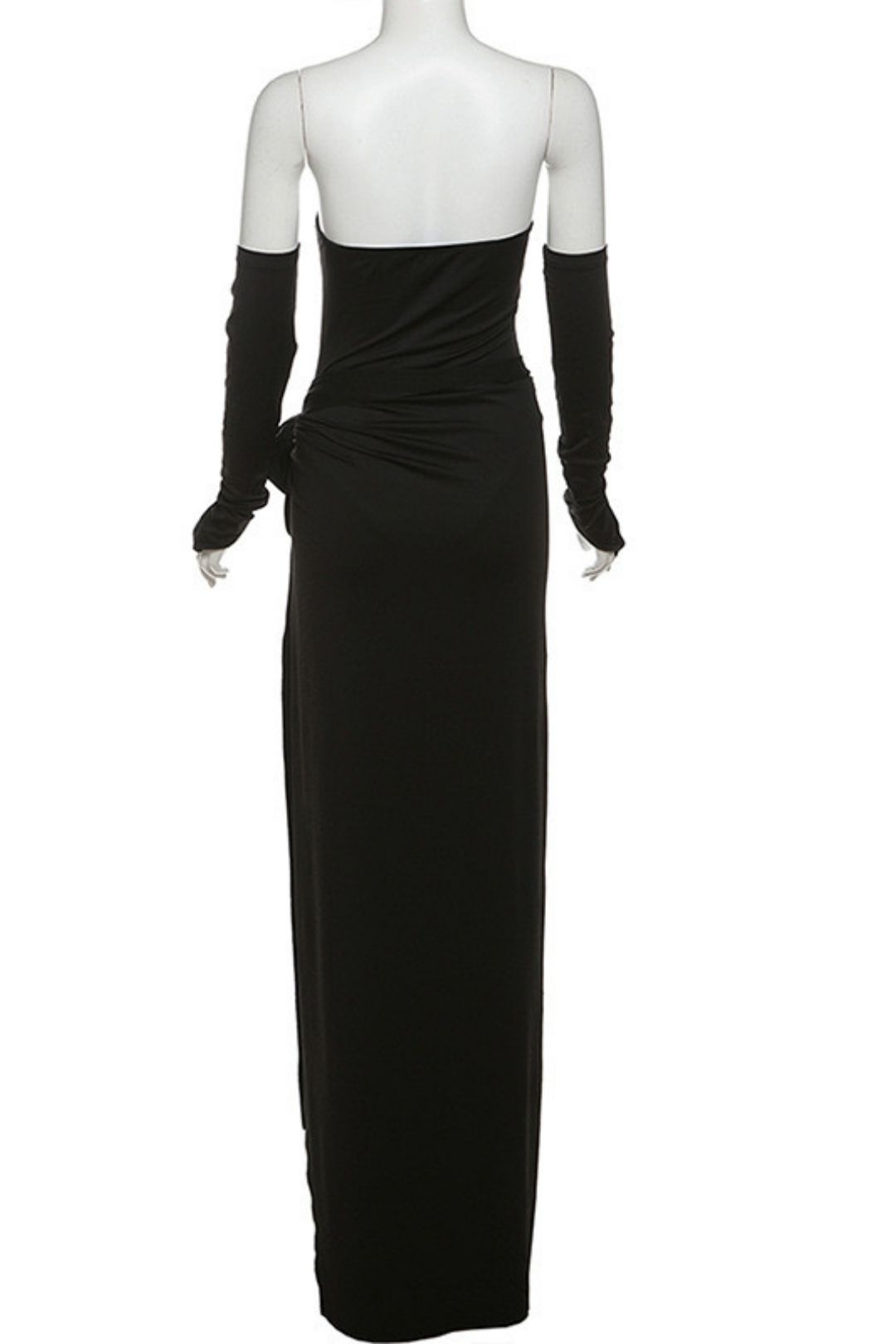 Solid Color Sleeves Tube Top Jumpsuit Sexy Slit Skirt Suit