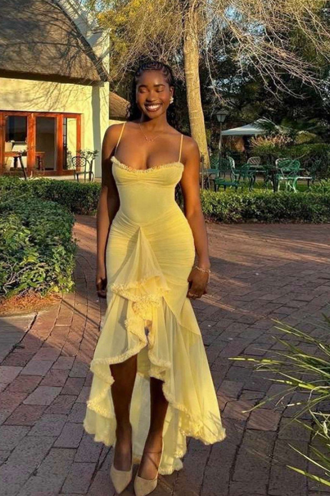 Backless Mesh Suspender Long Skirt Solid Color Slim Dress